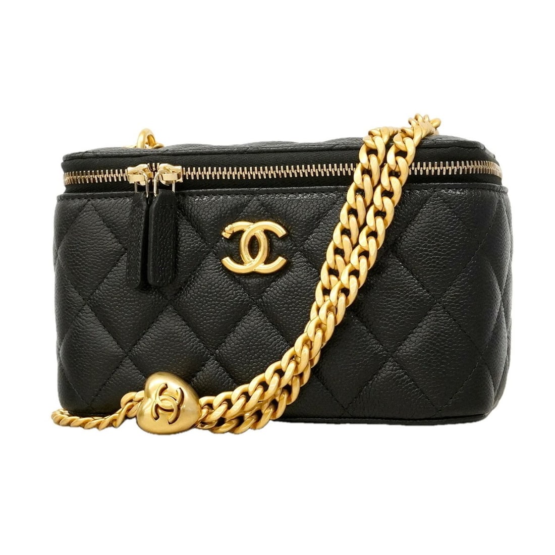 Chanel Matelassé Chain Shoulder Bag, Caviar Leather, Black, Women's: --- Catalog ---Category: SizeSize (HxWxD): 10cm x 16cm x 8cm / 3.93'' x 6.29'' x 3.14''Category: DesignType: Shoulder bagColor: BlackGender: WomenMaterial: Grained Calfskin Hardware Color: GoldCategor