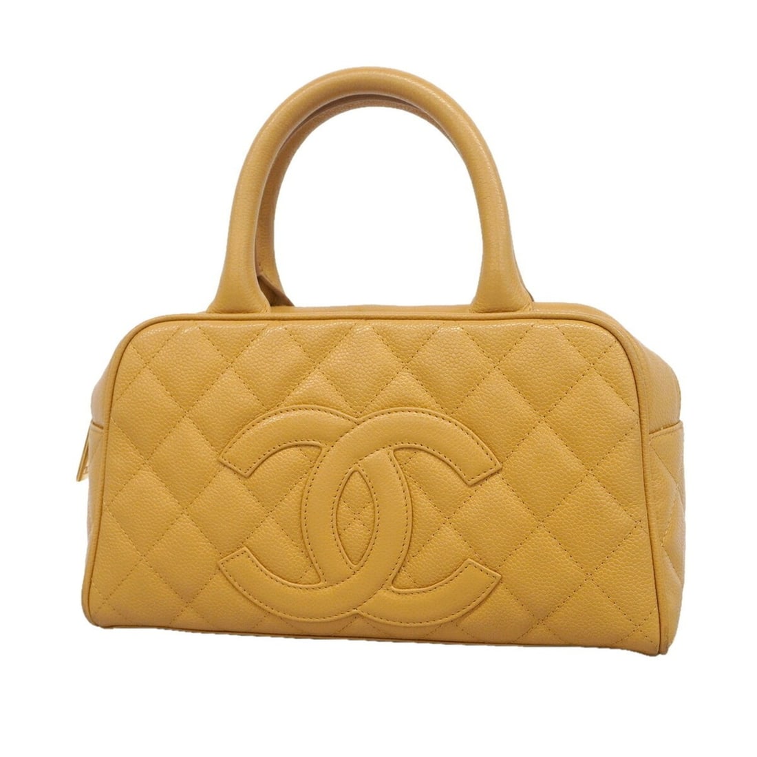 Chanel Matelassé handbag, caviar leather, beige, women's. (1 of 13)