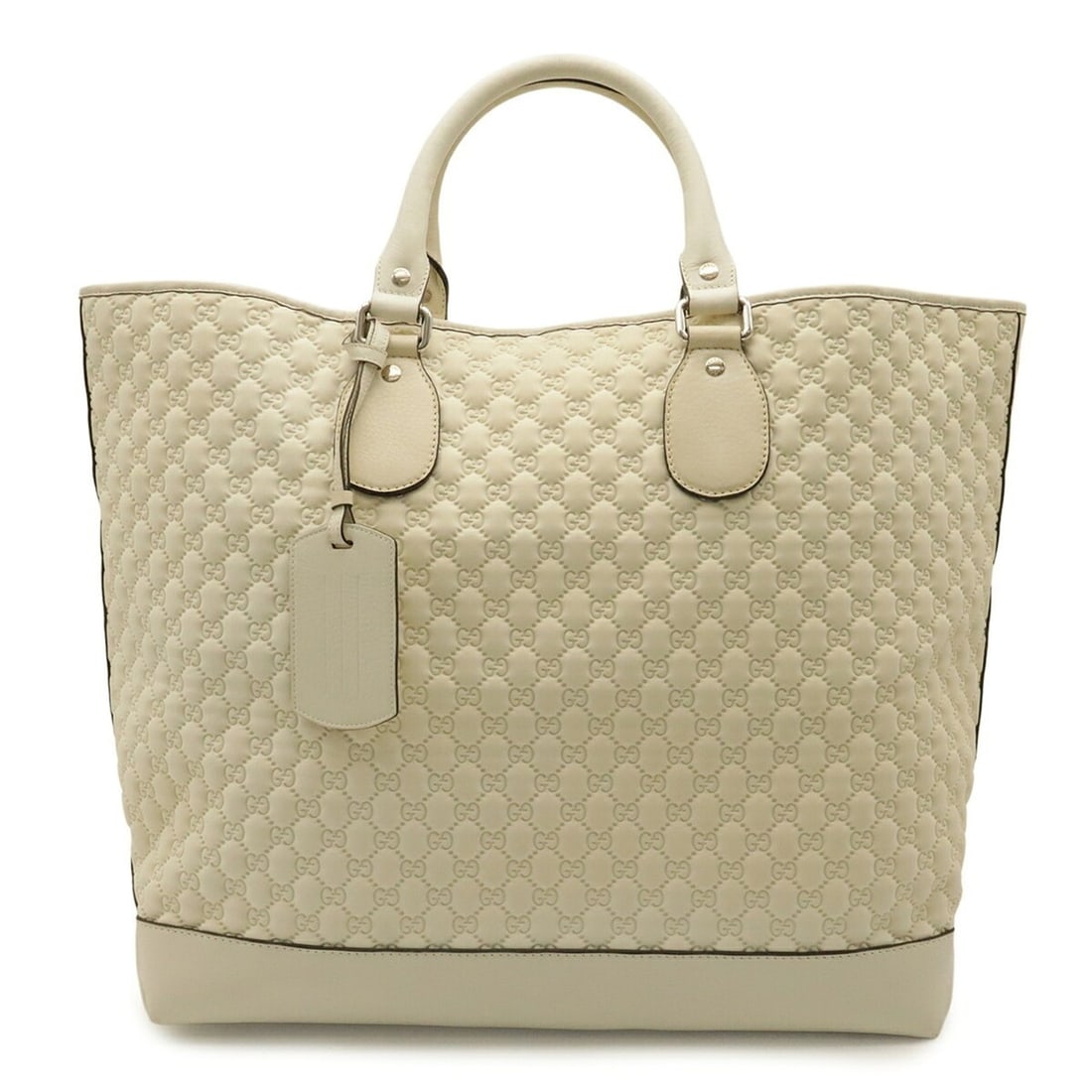 GUCCI GG Tote Bag, Large Tote, Boston Travel Fabric Leather, Ivory Cream, 232103 (1 of 13)