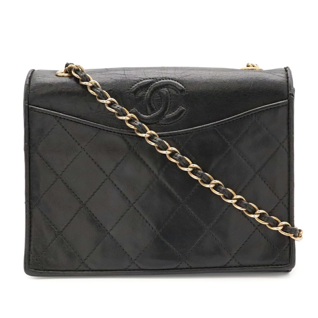 CHANEL Matelassé Coco Mark Chain Shoulder Bag, Lambskin Leather, Black: --- Catalog ---Category: SizeSize (HxWxD): 15cm x 20cm x 6.5cm / 5.9'' x 7.87'' x 2.55''Category: DesignType: Pochette, Shoulder bagColor: BlackGender: WomenCategory: GeneralBrand: Chanel--- Item List