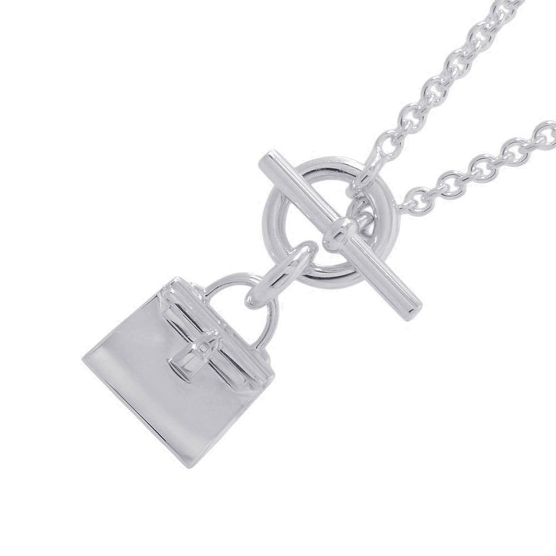 Hermes Amulette Kelly Necklace, SV925 Silver, HERMES Pendant,: --- Catalog ---Category: SizeWeight: 13.8g / 0.48oz.Pendant Size: 25.6mm x 12.5mm / 1'' x 0.49''Neck Circumference: 40.5 cm / 15.94''Category: DesignGender: WomenMaterial: Silver 925Pendant Type: Amul
