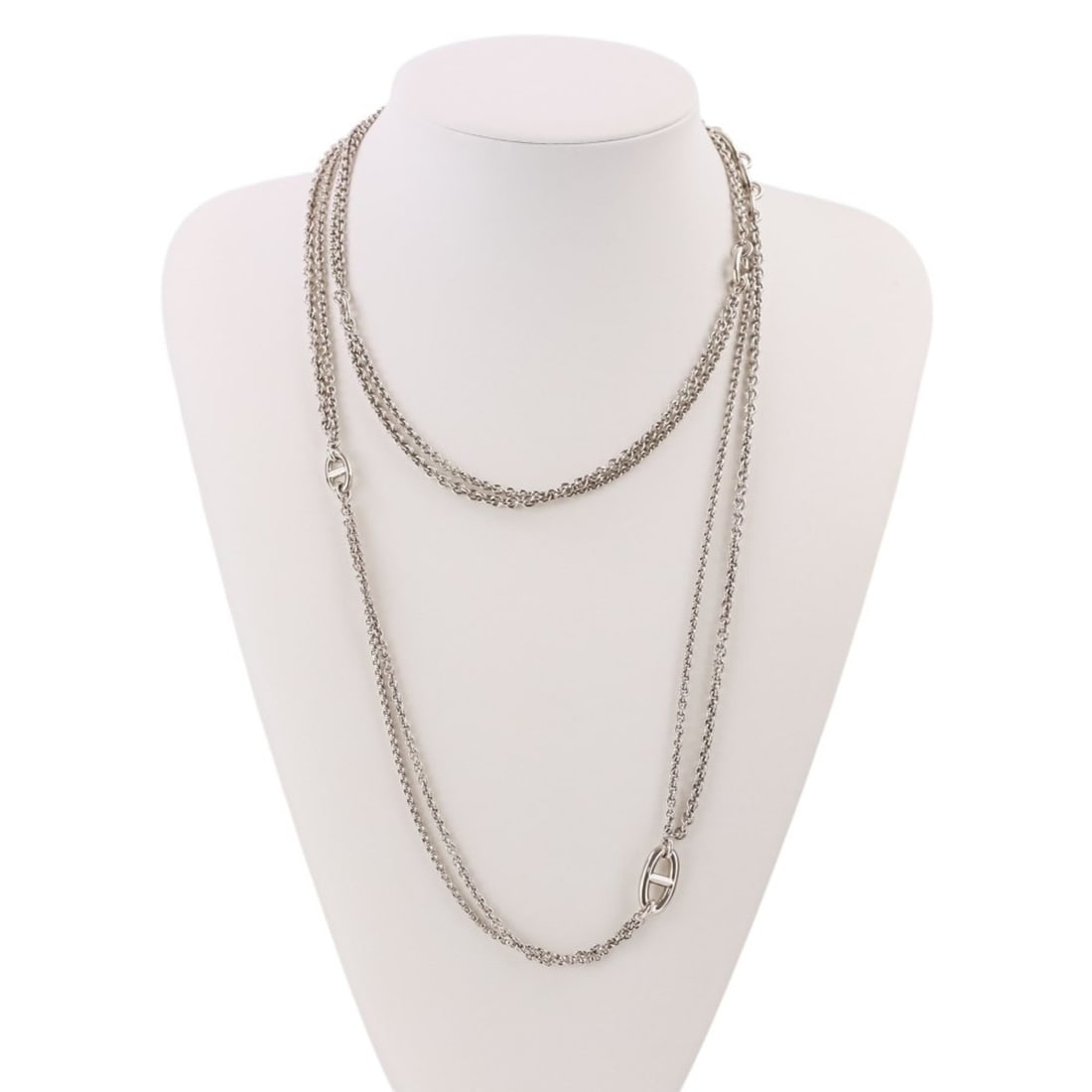 HERMES New Farandole Chaine d'Ancre Long Necklace, 925 Sterling Silver, 120cm, Men's & Women's (1 of 14)