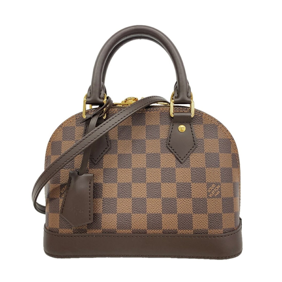 Louis Vuitton Damier Alma BB Handbag N41221 Ebene 2-way bag for women: --- Catalog ---Category: SizeSize (HxWxD): 17.5cm x 23cm x 11.5cm / 6.88'' x 9.05'' x 4.52''Category: DesignType: HandbagColor: EbeneGender: WomenCategory: GeneralMPN: N41221Brand: Louis Vuitton--- It