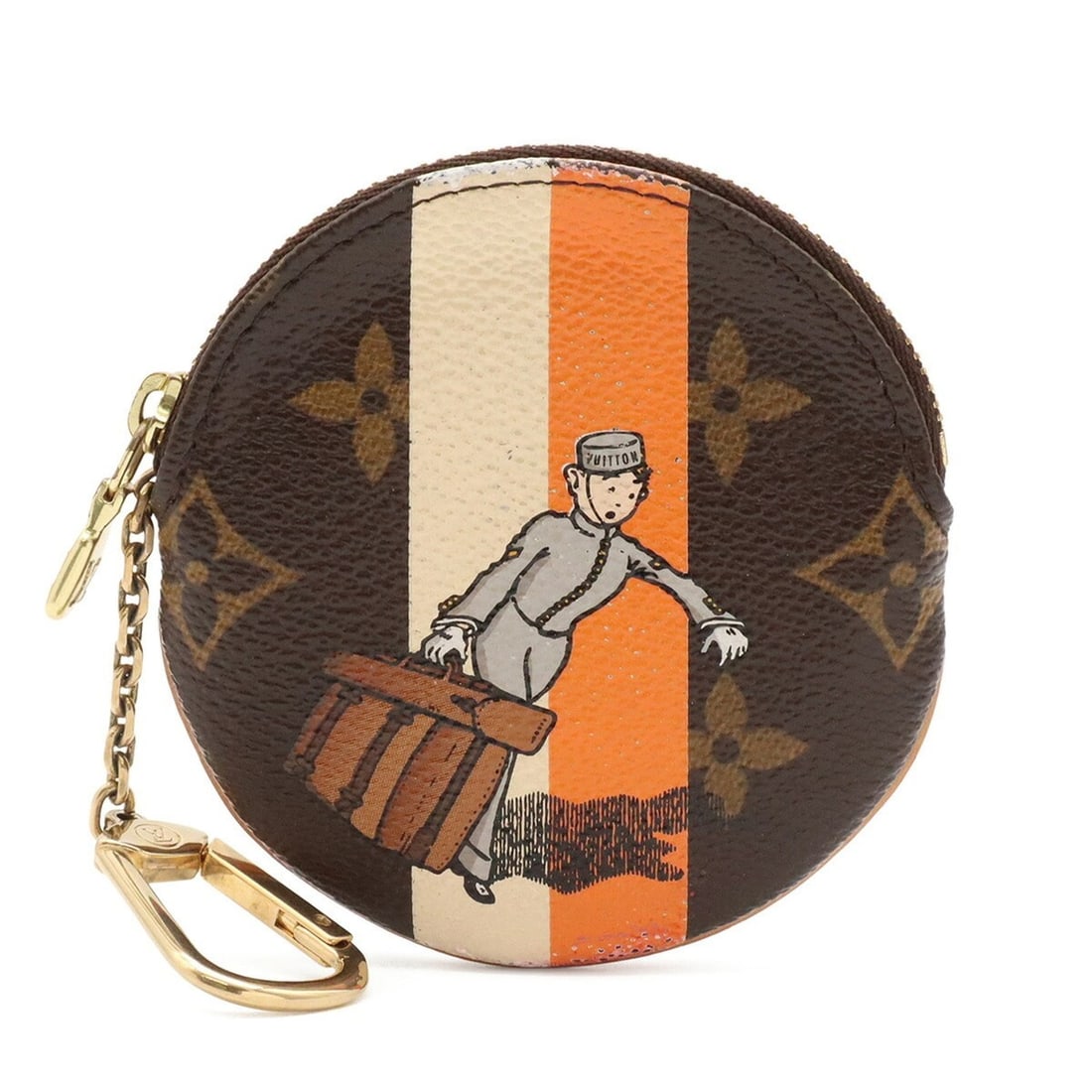LOUIS VUITTON Louis Vuitton Monogram Groom Portemonnaie Long Wallet/Coin Case, Round, Bellboy Print,: --- Catalog ---Category: SizeSize (HxWxD): 9.5cm x 9cm / 3.74'' x 3.54''Category: DesignType: Coin purse/coin caseColor: Cream, OrangeGender: WomenMaterial: Monogram , Canvas Category: GeneralBrand: L