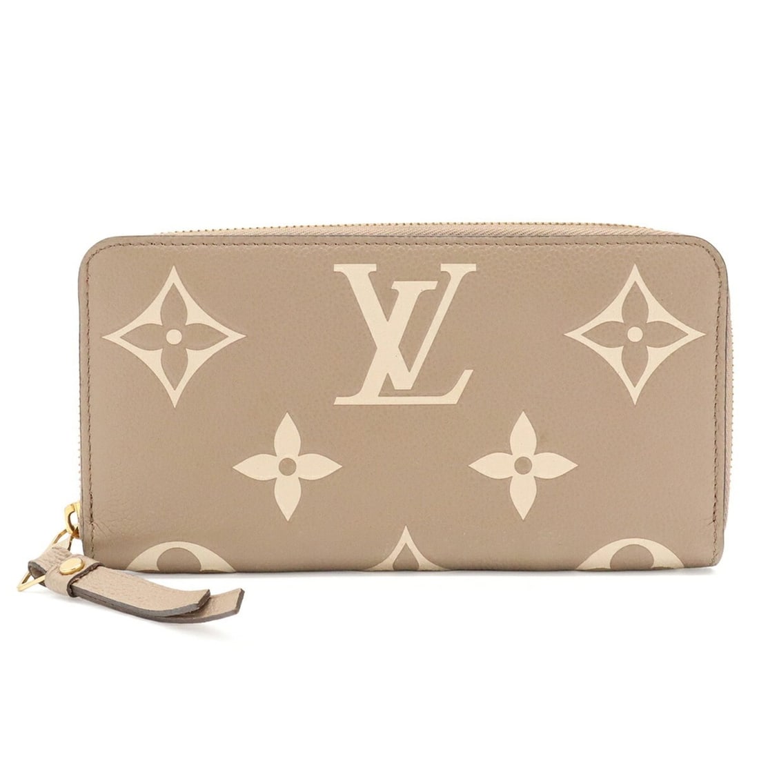 LOUIS VUITTON Louis Vuitton Monogram Empreinte Zippy Wallet Round Long Bicolor Tourterelle Cream (1 of 10)
