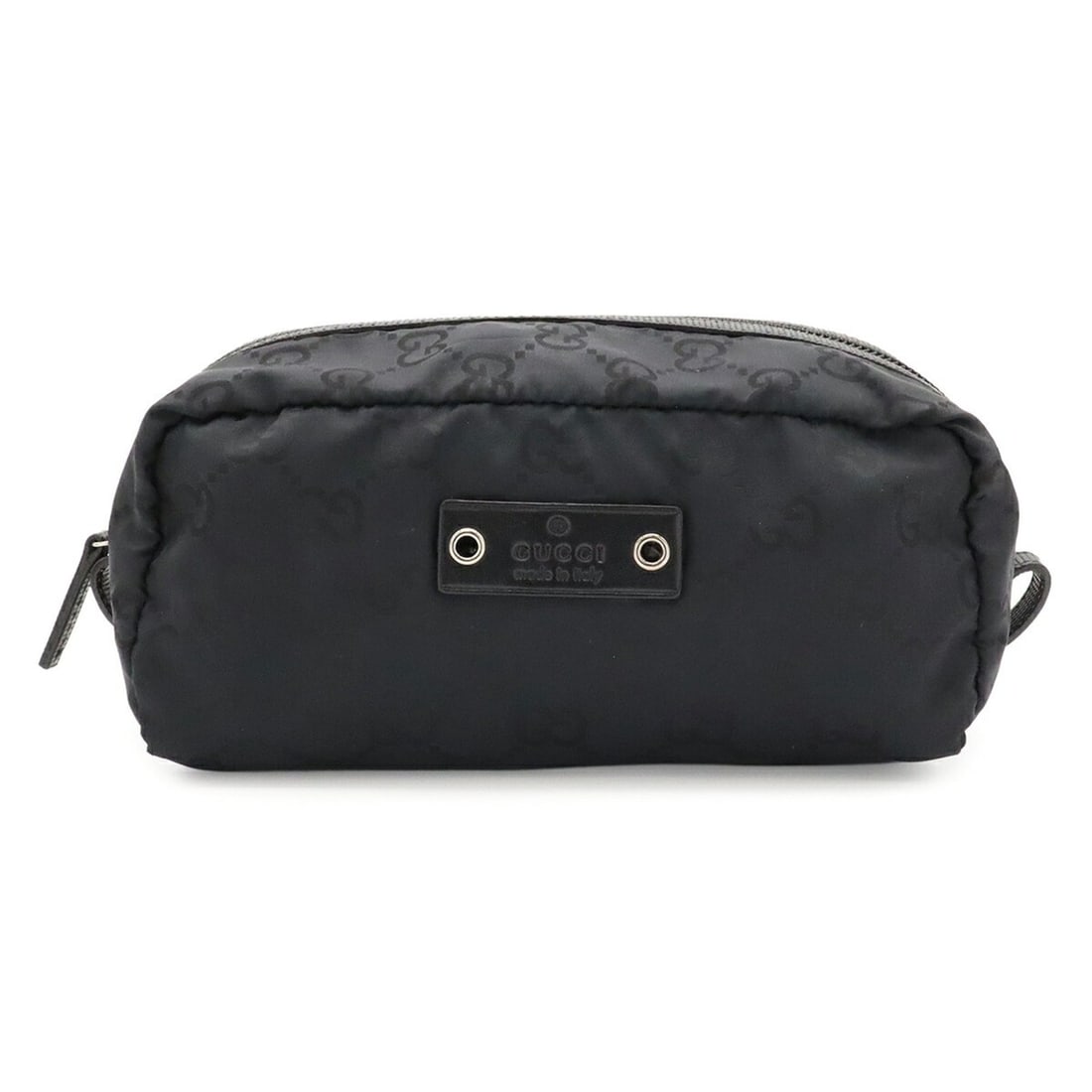 GUCCI GG Nylon Handbag Pouch Multi-Pouch Leather Black 224090: --- Catalog ---Category: SizeSize (HxWxD): 7.5cm x 18cm x 9cm / 2.95'' x 7.08'' x 3.54''Category: DesignType: PouchColor: BlackGender: Women,MenMaterial: Nylon , Leather Category: GeneralBrand: GucciC