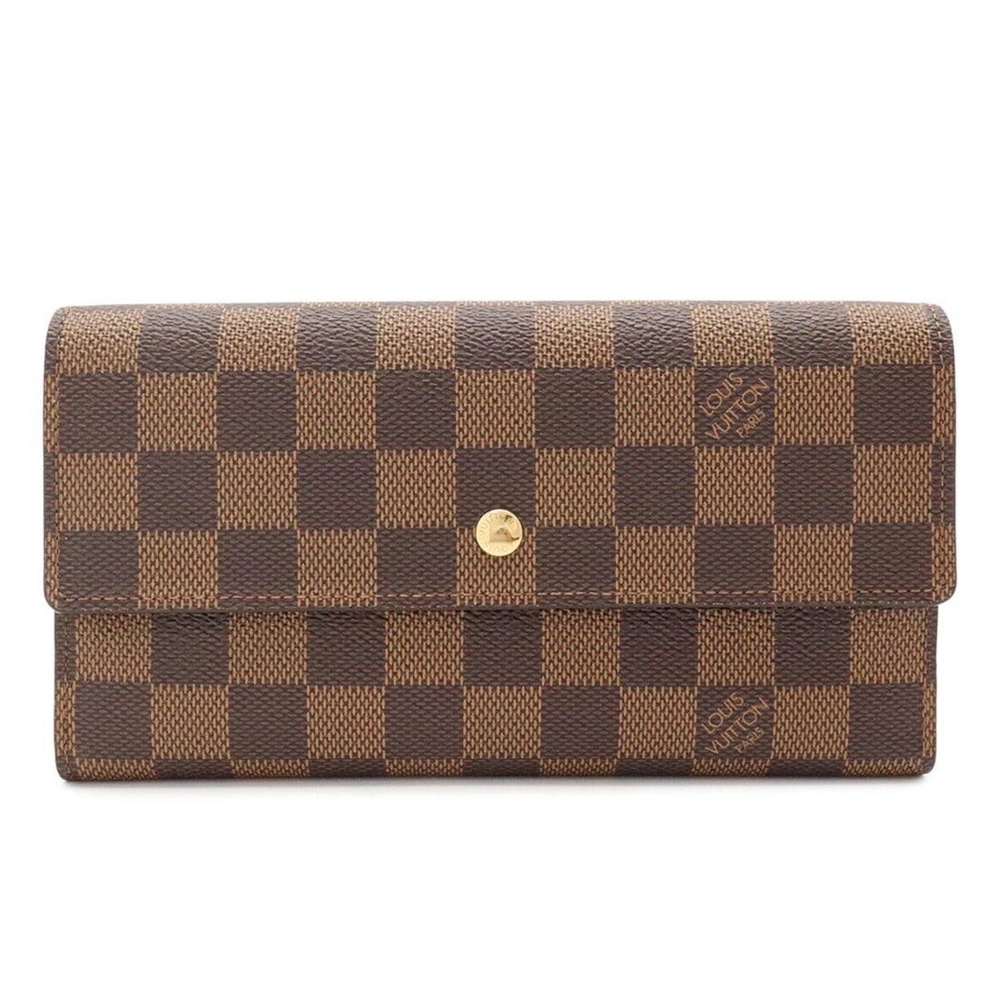 LOUIS VUITTON Damier Portefeuille International Tri-fold Long Wallet N61217: --- Catalog ---Category: SizeSize (HxWxD): 10.5cm x 19cm / 4.13'' x 7.48''Category: DesignType: Long wallet (tri-fold)Color: BrownGender: Women,MenMaterial: PVC , Coated canvas Category: GeneralBrand: