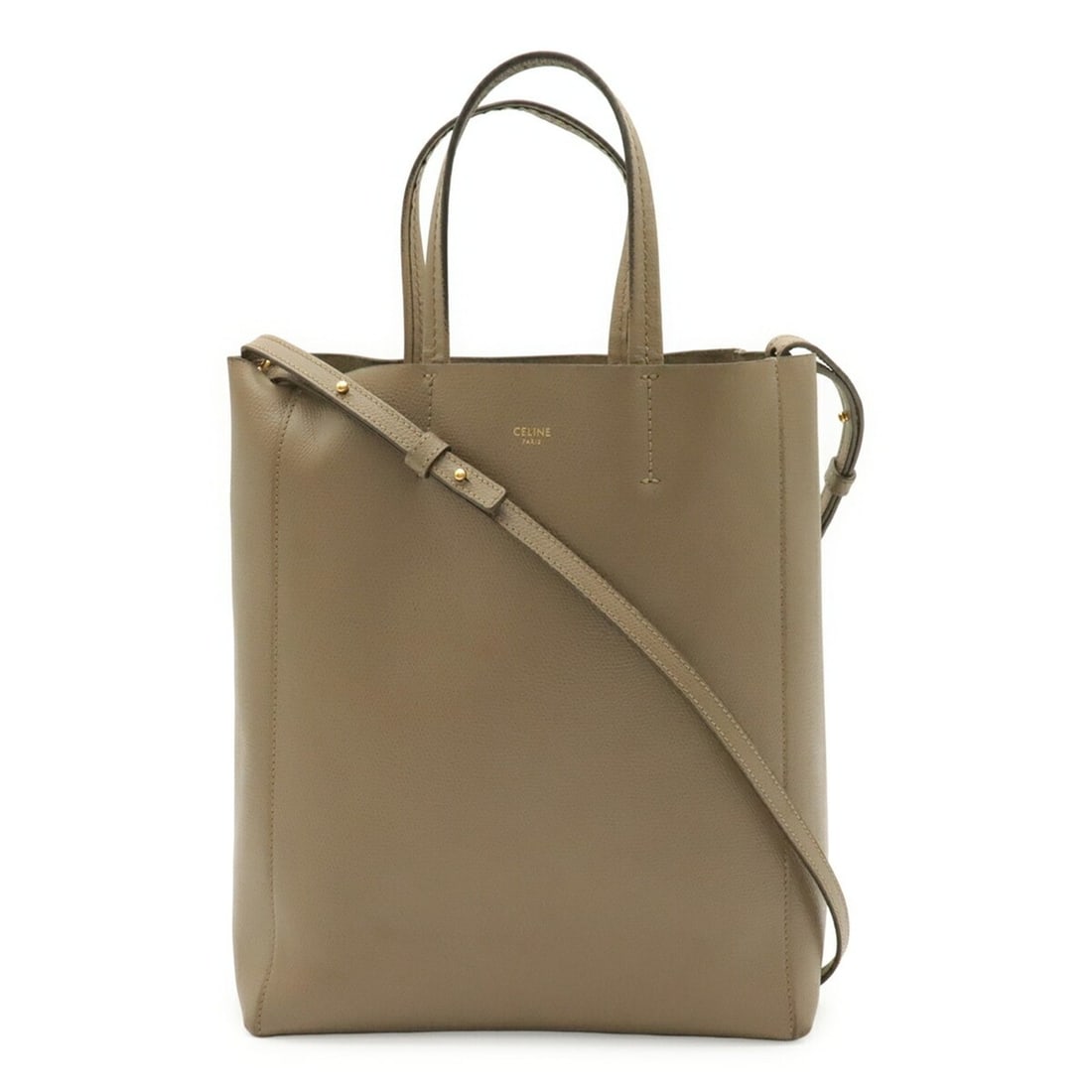 CELINE Vertical Cabas Small Tote Bag, Handbag, Shoulder Leather, Greige: --- Catalog ---Category: SizeSize (HxWxD): 28cm x 22.5cm x 10cm / 11.02'' x 8.85'' x 3.93''Category: DesignType: Handbag, Shoulder bag, Tote bagColor: GrayishGender: WomenMaterial: Leather Category: G