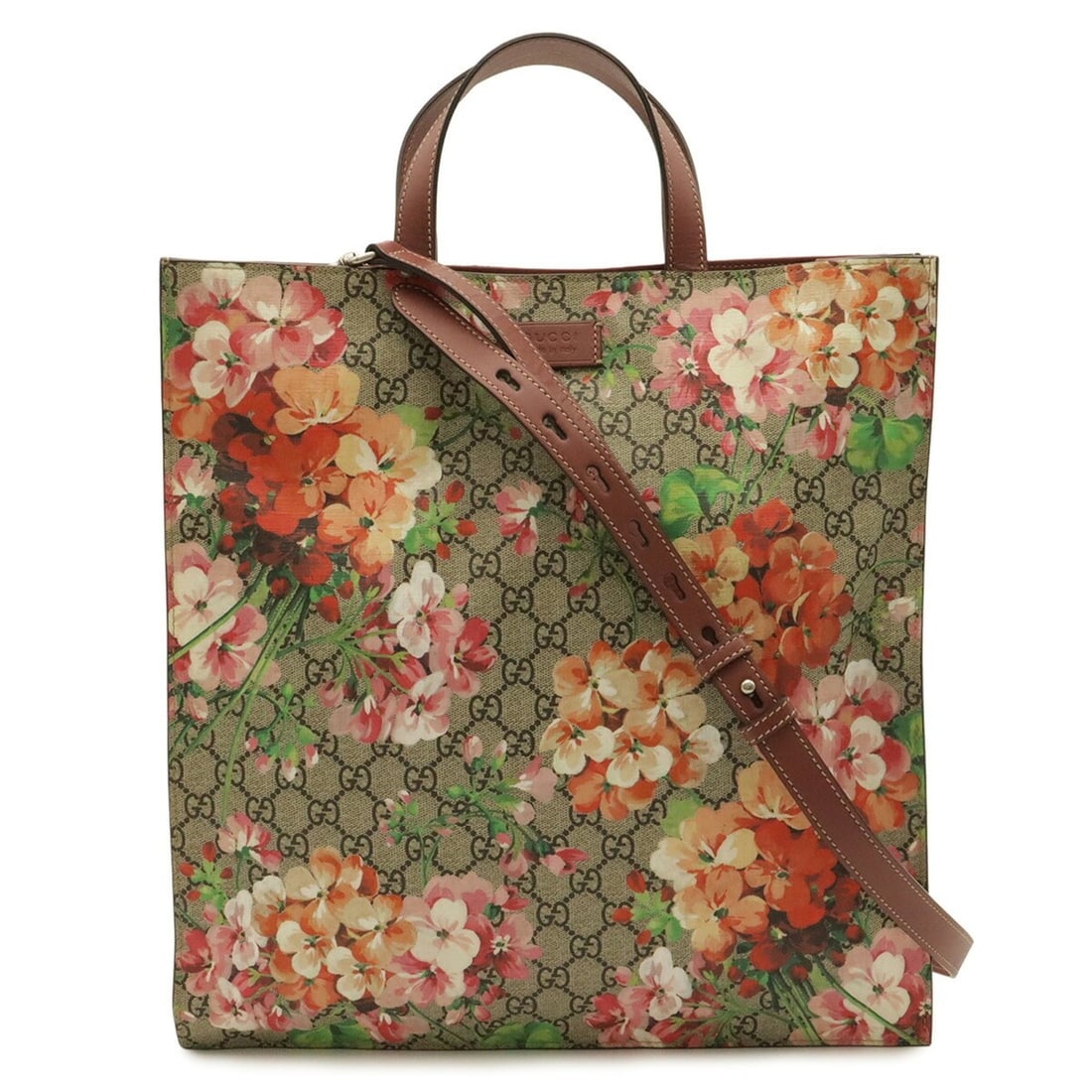 GUCCI GG Blooms Supreme Flower Tote Bag Shoulder Leather Khaki Beige Pink 450950: --- Catalog ---Category: SizeSize (HxWxD): 37.5cm x 36cm x 7cm / 14.76'' x 14.17'' x 2.75''Category: DesignType: Shoulder bag, Tote bagColor: Beige, Multi-color, PinkGender: WomenMaterial: GG Supreme 