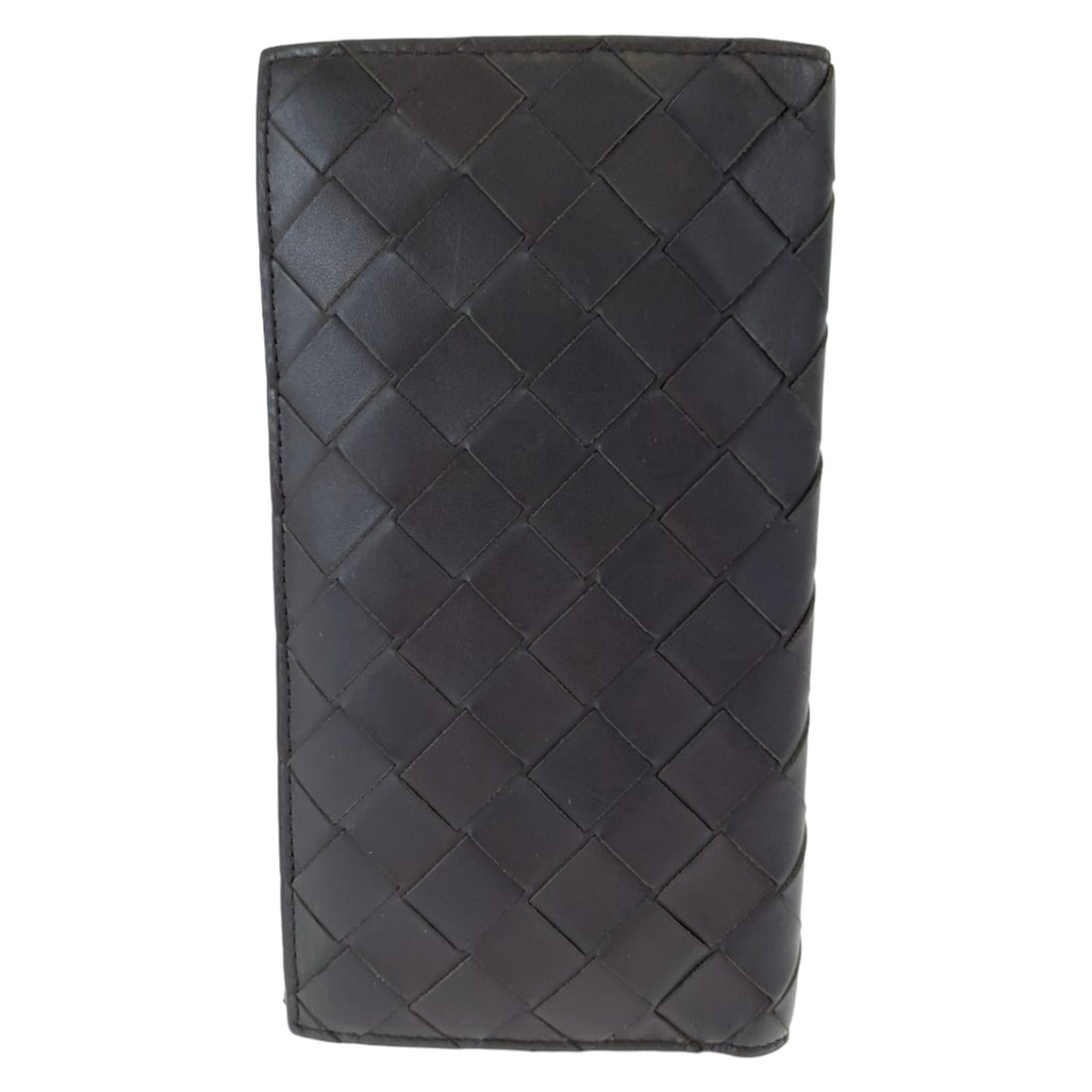 BOTTEGA VENETA Maxi Intrecciato Brown Calfskin Long Wallet for Men (PO2255077B)
