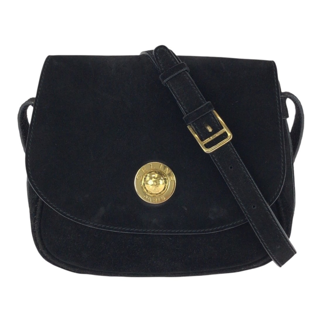CELINE Vintage Starball Black Suede Shoulder Bag/Pouch for Women: --- Catalog ---Category: SizeSize (HxWxD): 16cm x 19cm x 6cm / 6.29'' x 7.48'' x 2.36''Category: DesignType: Pochette, Shoulder bagColor: BlackGender: WomenMaterial: Suede Category: GeneralBrand: Celi