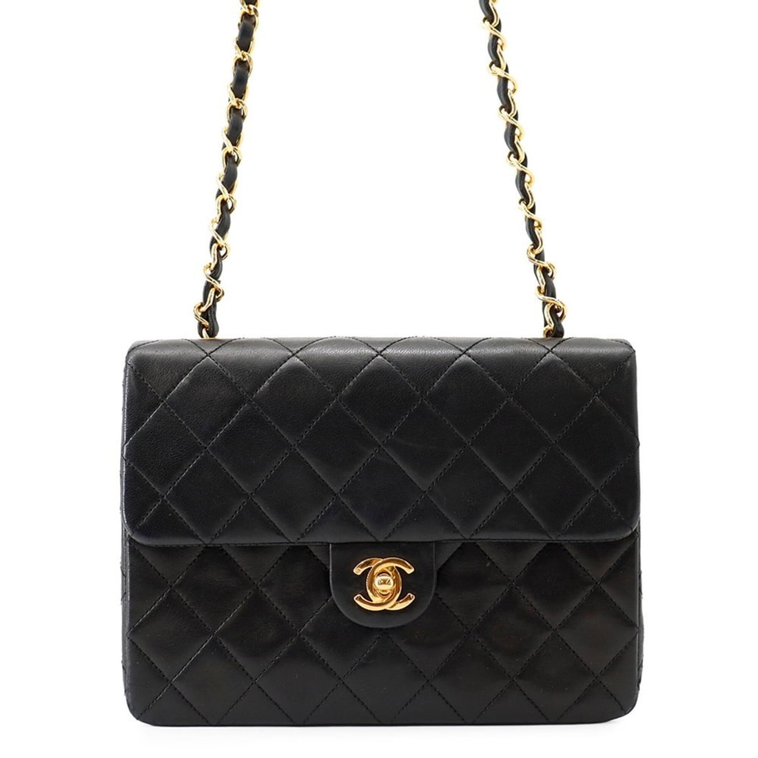 Chanel Chain Shoulder Bag Matelassé 20 Coco Mark Lambskin A01163 CHANEL Mini Black Handbag Women's (1 of 18)