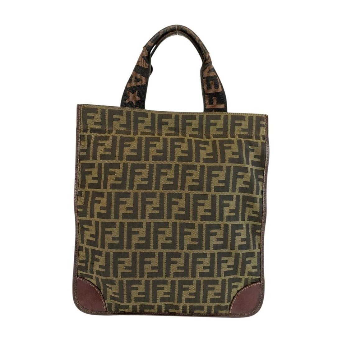 FENDI Zucca Brown Canvas Leather Tote Bag Handbag for Women: --- Catalog ---Category: SizeSize (HxWxD): 33cm x 30cm x 10cm / 12.99'' x 11.81'' x 3.93''Category: DesignType: Handbag, Tote bagColor: BrownGender: WomenMaterial: Canvas , Leather Category: GeneralBr