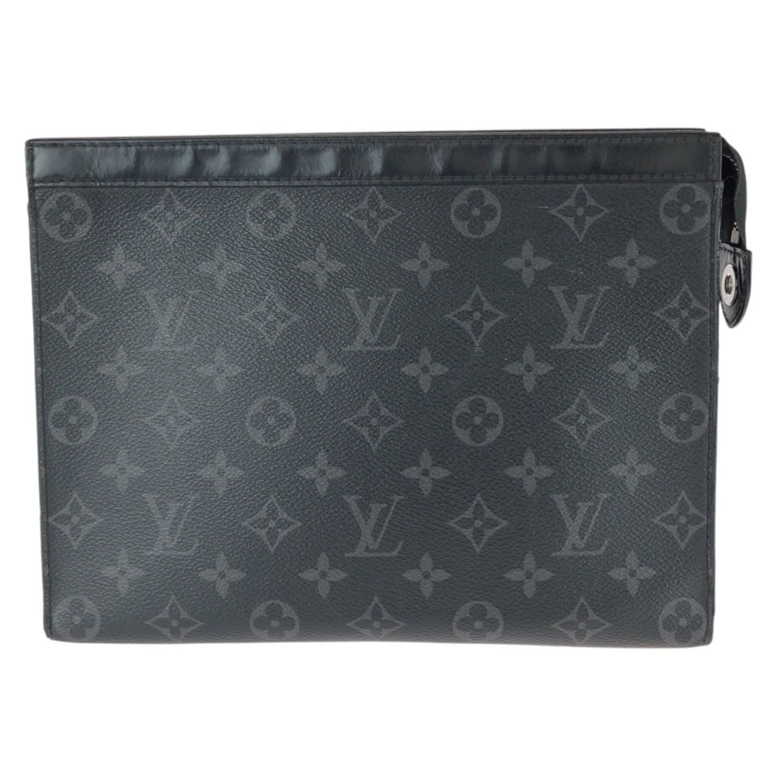 LOUIS VUITTON Louis Vuitton Monogram Eclipse Pochette Voyage MM Black Leather M61692 Clutch Bag (1 of 10)
