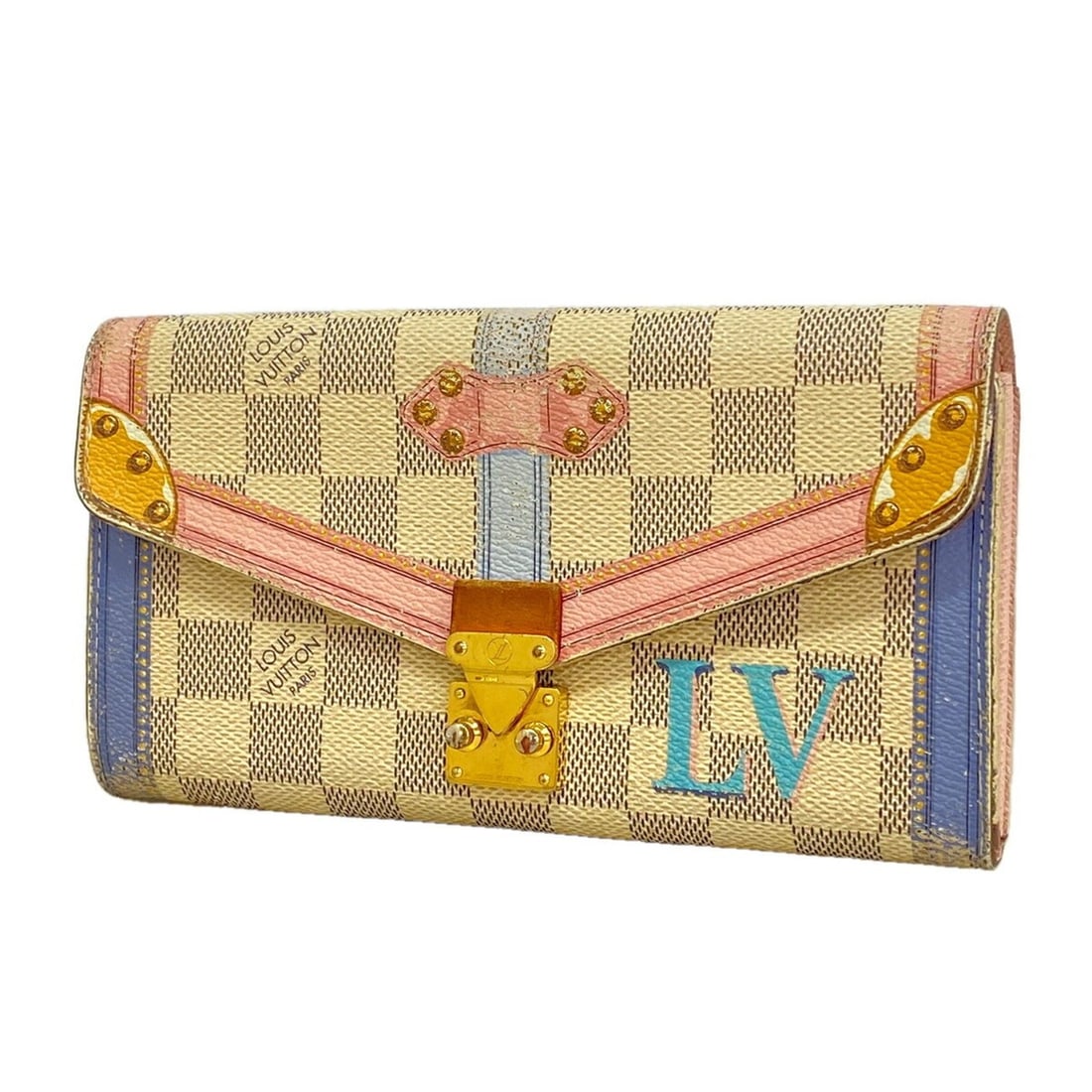 Louis Vuitton Damier Azur Summer Trunk Portefeuille Sarah Long Wallet N60119 White Women's: --- Catalog ---Category: SizeSize (HxWxD): 10.5cm x 19cm x 3.5cm / 4.13'' x 7.48'' x 1.37''Category: DesignType: Long wallet (bi-fold)Color: WhiteGender: WomenCategory: GeneralMPN: N60119Brand: Louis 
