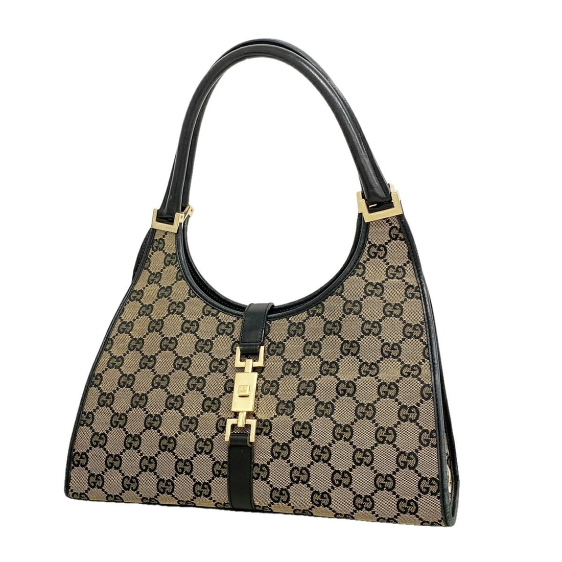 Gucci GG Canvas Jackie Handbag 002 1067 Brown Black Champagne Women's: --- Catalog ---Category: SizeSize (HxWxD): 16.5cm x 31cm x 10cm / 6.49'' x 12.2'' x 3.93''Category: DesignType: HandbagColor: Black, BrownGender: WomenMaterial: Canvas Category: GeneralMPN: 002 1067Br