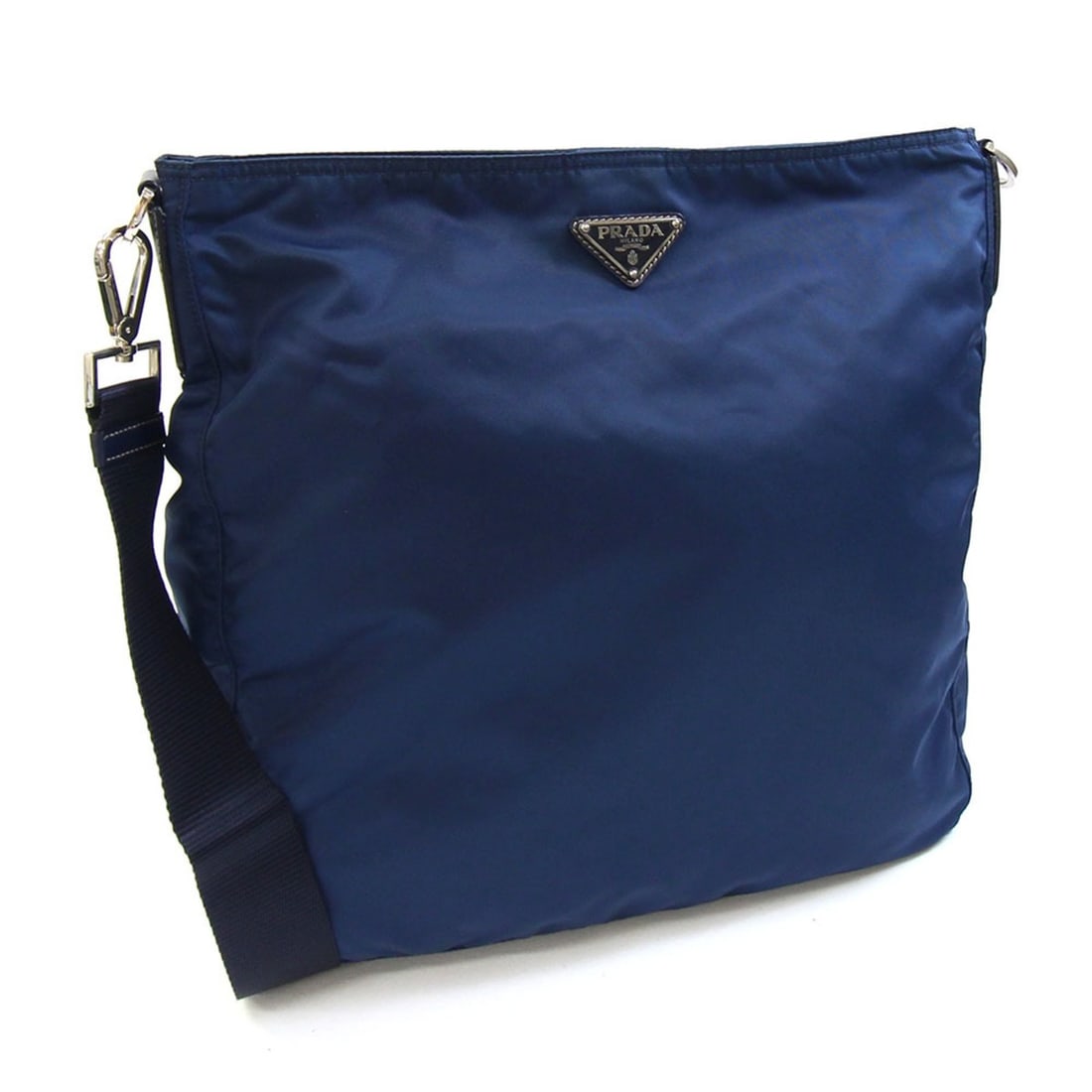 Prada Shoulder Bag, Navy Nylon Leather Crossbody, Men's and Women's, PRADA: --- Catalog ---Category: SizeSize (HxWxD): 33cm x 36cm x 11.5cm / 12.99'' x 14.17'' x 4.52''Category: DesignType: Messenger bag, Shoulder bagColor: NavyGender: Men,WomenMaterial: Nylon , Leather Categ