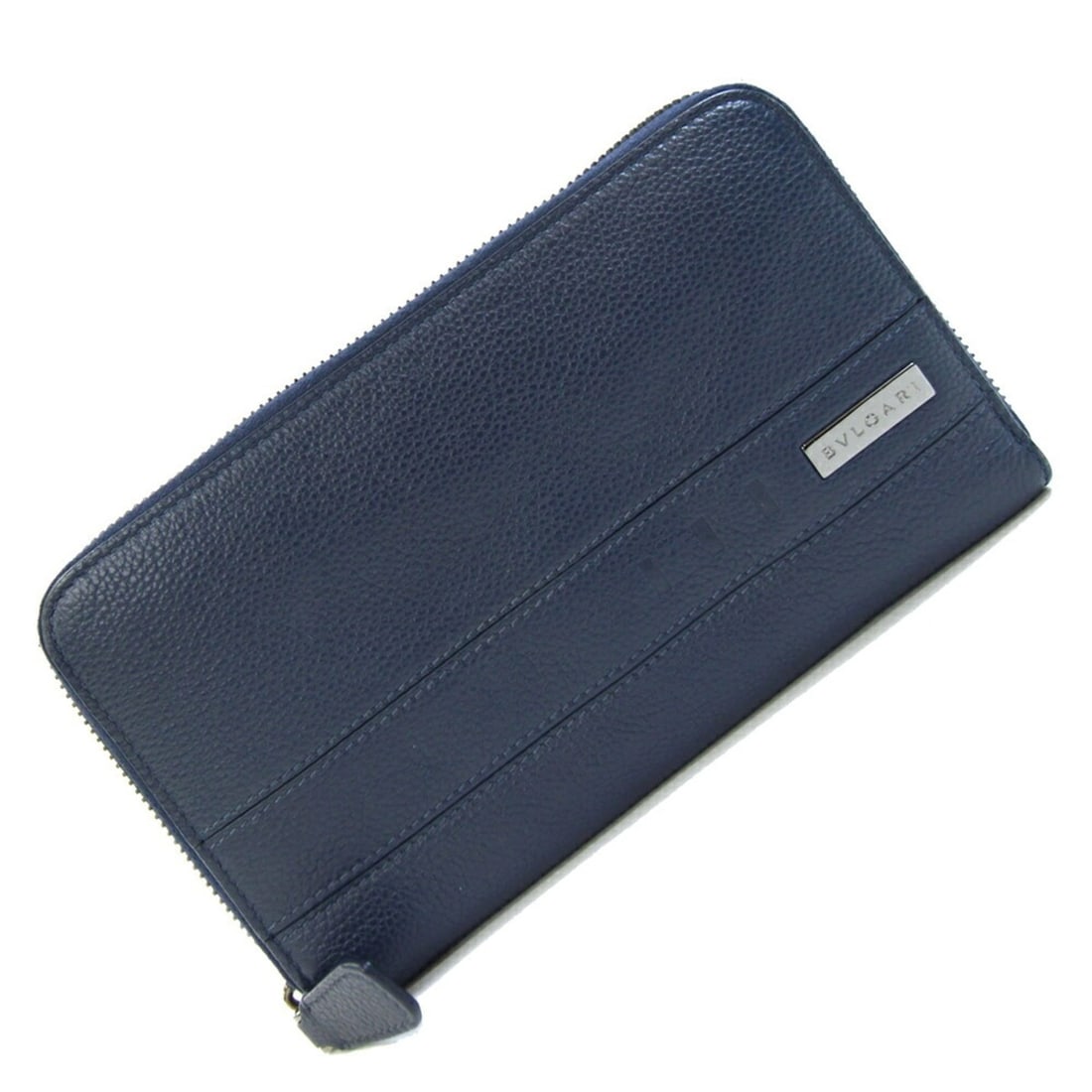 Bulgari Round Zip Long Wallet, Navy Leather, 282829, Men's BVLGARI: --- Catalog ---Category: SizeSize (HxWxD): 11.5cm x 19cm x 2cm / 4.52'' x 7.48'' x 0.78''Category: DesignType: Long wallet (bi-fold)Color: NavyGender: MenMaterial: Leather Category: GeneralBrand: Bvlg