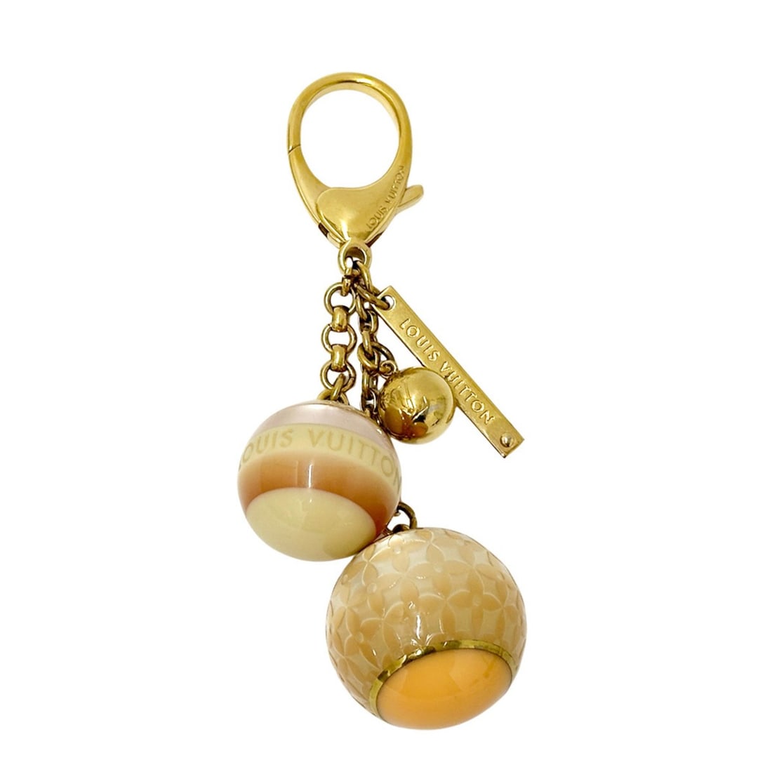 Louis Vuitton LOUIS VUITTON Keychain for Women and Men, Bijou Sac Mini Lin, Pink, Beige, Orange, (1 of 12)