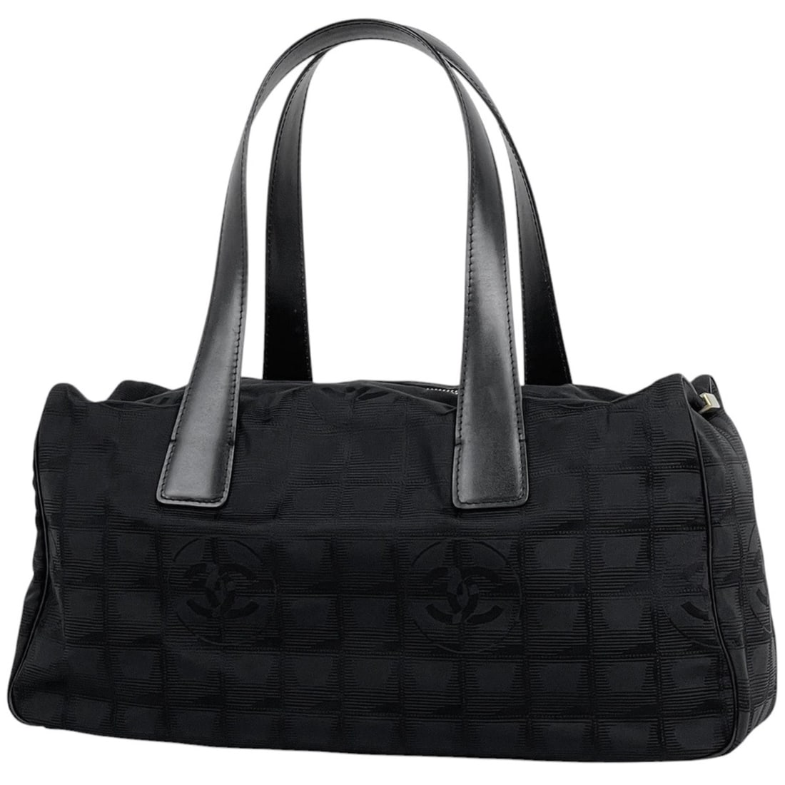 Chanel CHANEL Handbag New Travel Line Coco Mark Nylon Jacquard Black Women's: --- Catalog ---Category: SizeSize (HxWxD): 17cm x 36cm x 10cm / 6.69'' x 14.17'' x 3.93''Category: DesignType: HandbagColor: BlackGender: WomenMaterial: Jacquard , Nylon , Leather Category: GeneralLin