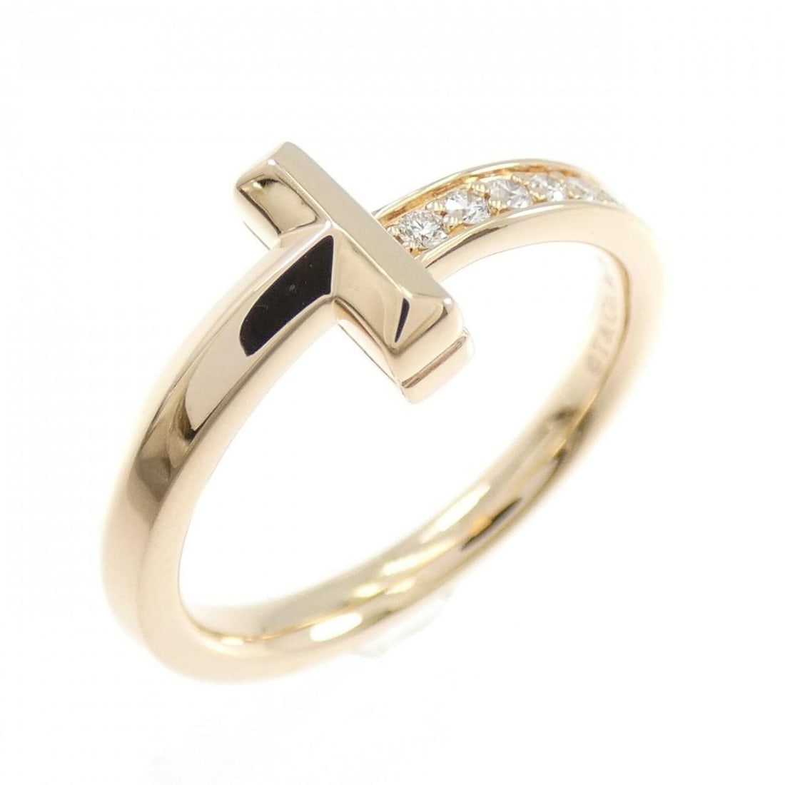 Tiffany & Co. T One Ring 0.08CT: --- Catalog ---Category: SizeJP Size: 9.5US Size: 5Category: DesignType: Band ringGender: WomenMaterial: Pink gold (18K)Category: GeneralBrand: Tiffany--- Item List ---Section: ConditionRanking: Rank 
