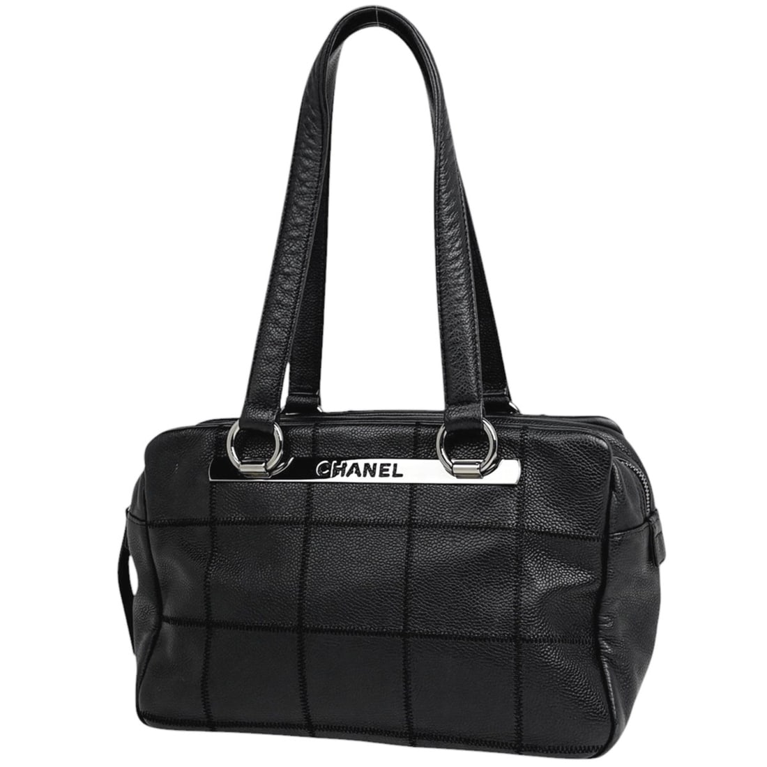Chanel CHANEL handbag, chocolate bar design, caviar leather, black, women's.: --- Catalog ---Category: SizeSize (HxWxD): 18cm x 27cm x 13cm / 7.08'' x 10.62'' x 5.11''Category: DesignType: HandbagColor: BlackGender: WomenMaterial: Grained Calfskin Category: GeneralLine: Chocola