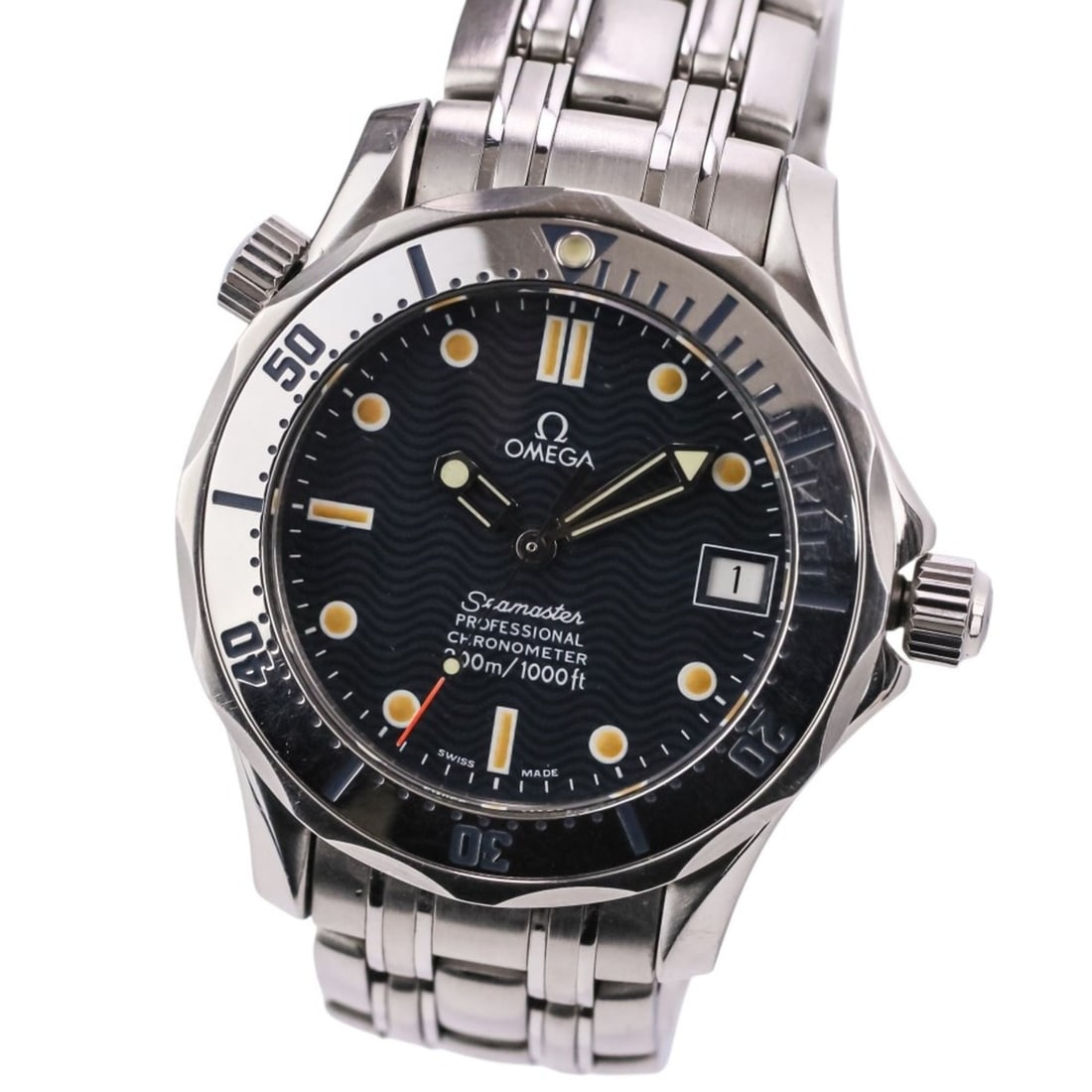 OMEGA Seamaster Professional Chronometer Automatic Watch, Navy Dial, 2552 80, Boys' Size, Silver (1 of 17)