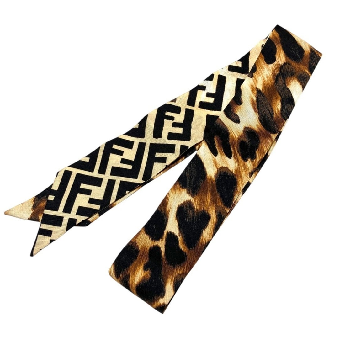 FENDI Rappie Leopard Zucca Print Narrow Scarf (Brown) - Women's: --- Catalog ---Category: SizeSize (LxW): 1.18m x 5cm / 46.45'' x 1.96''Category: DesignType: ScarfColor: BrownGender: WomenCategory: GeneralBrand: Fendi--- Item List ---Section: ConditionRanking: Rank