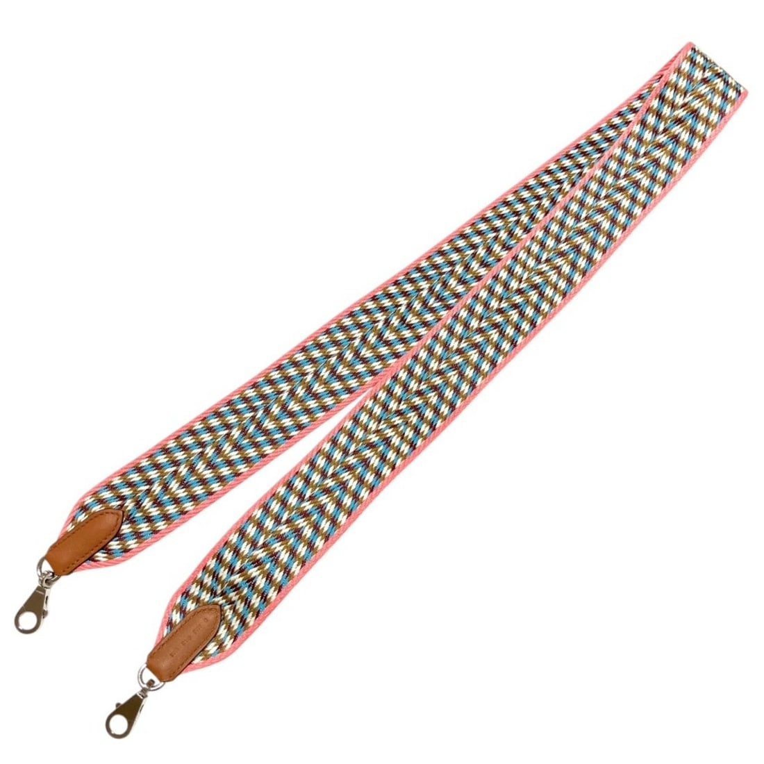 HERMES Bandoulière Sangle Zigzag Shoulder Strap, 5cm x 114cm, Silver-colored hardware, Women's.: --- Catalog ---Category: SizeSize (HxWxD): 114cm x 5cm / 44.88'' x 1.96''Category: DesignType: StrapColor: Brown, Pink, WhiteGender: WomenMaterial: Cotton, Swift leatherCategory: GeneralBrand: Hermes-