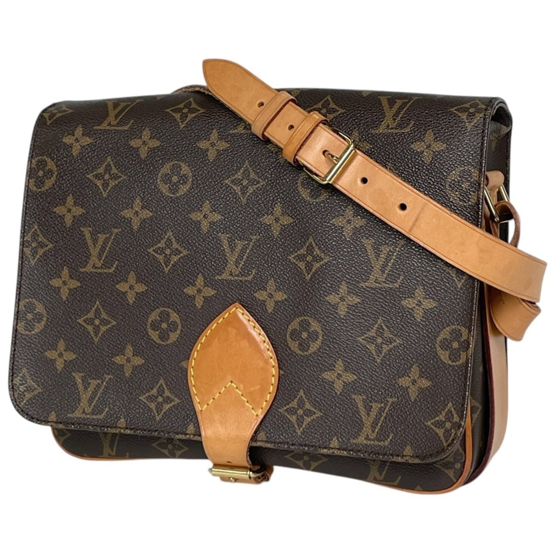 Louis Vuitton Cartouchiere Shoulder Bag, Monogram Brown, M51252, Women's: --- Catalog ---Category: SizeSize (HxWxD): 21cm x 26cm x 7.5cm / 8.26'' x 10.23'' x 2.95''Category: DesignType: Shoulder bagColor: BrownGender: WomenMaterial: Monogram Category: GeneralLine: MonogramB