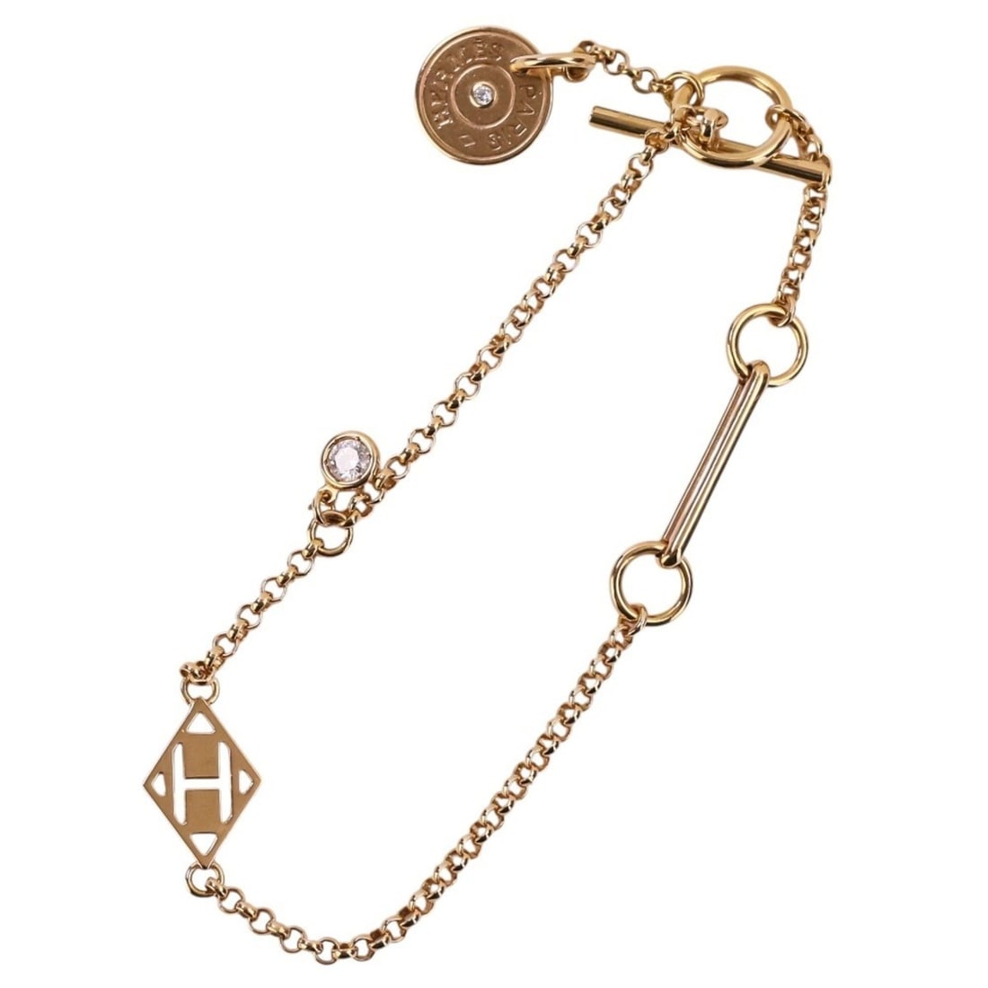HERMES Hermes Gambard Bracelet 2P Diamond 18K Yellow Gold Women's: --- Catalog ---Category: PackNumber in Pack: 2Category: SizeTotal Length: 18.7cm / 7.36''Category: DesignType: Charm braceletColor: GoldGender: WomenMaterial: Yellow gold (18K)Category: GeneralBrand: 
