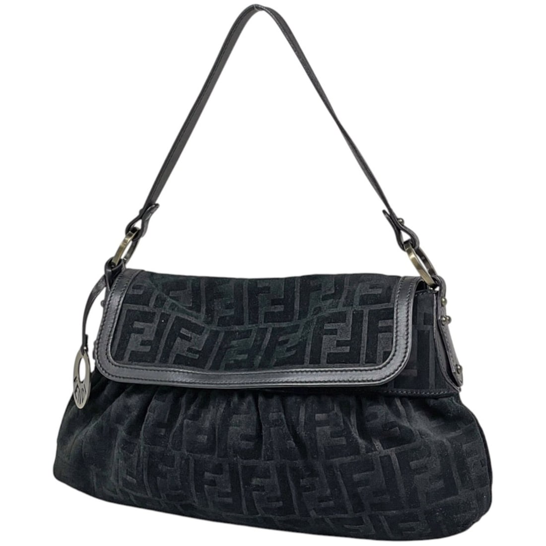 Fendi FENDI Shoulder Bag Zucca Pattern Suede Black 8BR445 Women's: --- Catalog ---Category: SizeSize (HxWxD): 19cm x 31cm x 5cm / 7.48'' x 12.2'' x 1.96''Category: DesignType: Shoulder bagColor: BlackGender: WomenMaterial: Suede Category: GeneralLine: ZuccaBrand: Fen