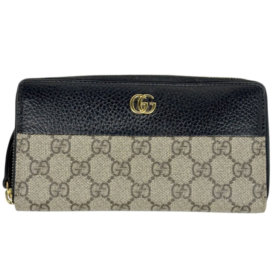 Gucci GG Marmont Long Wallet, Coated Canvas, Beige/Black, 456117, Women's: --- Catalog ---Category: SizeSize (HxWxD): 105cm x 19cm x 2.5cm / 41.33'' x 7.48'' x 0.98''Category: DesignType: Long wallet (bi-fold)Color: Beige, BlackGender: WomenMaterial: Coated canvas , Leather 