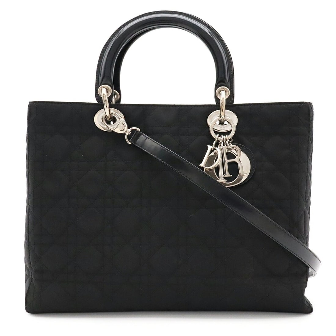 Christian Dior Lady Cannage Tote Bag, Handbag, Shoulder Nylon, Black (1 of 10)