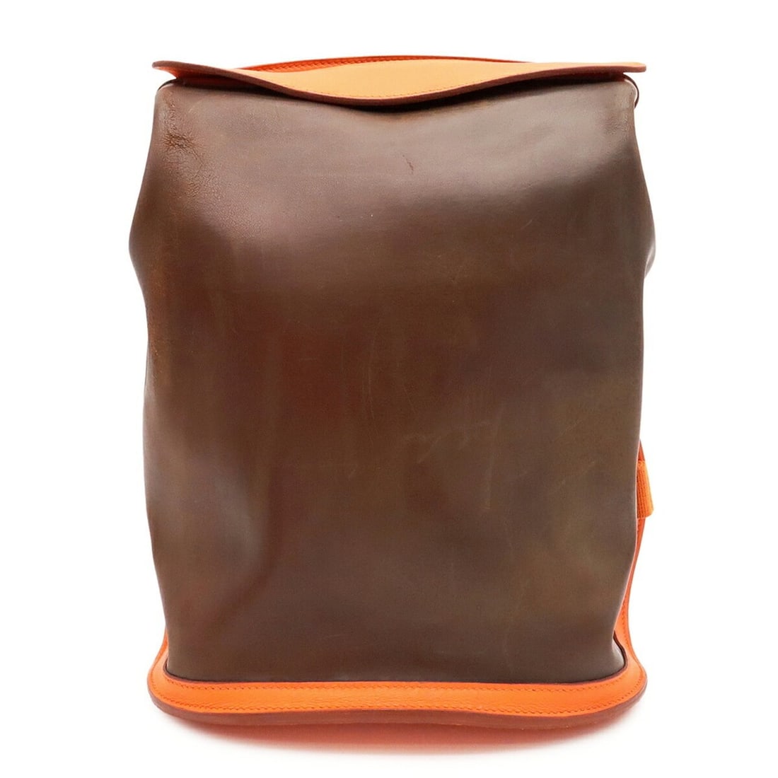 HERMES Sherpa PM Backpack, Amazonia Leather, Orange/Dark Brown, ?C Stamp (1 of 12)