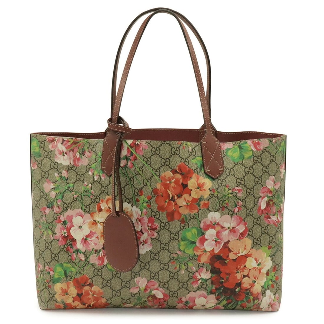 GUCCI GG Blooms Supreme Reversible Tote Bag/Shoulder Bag, Flower Pattern, Beige/Pink Multicolor, (1 of 18)