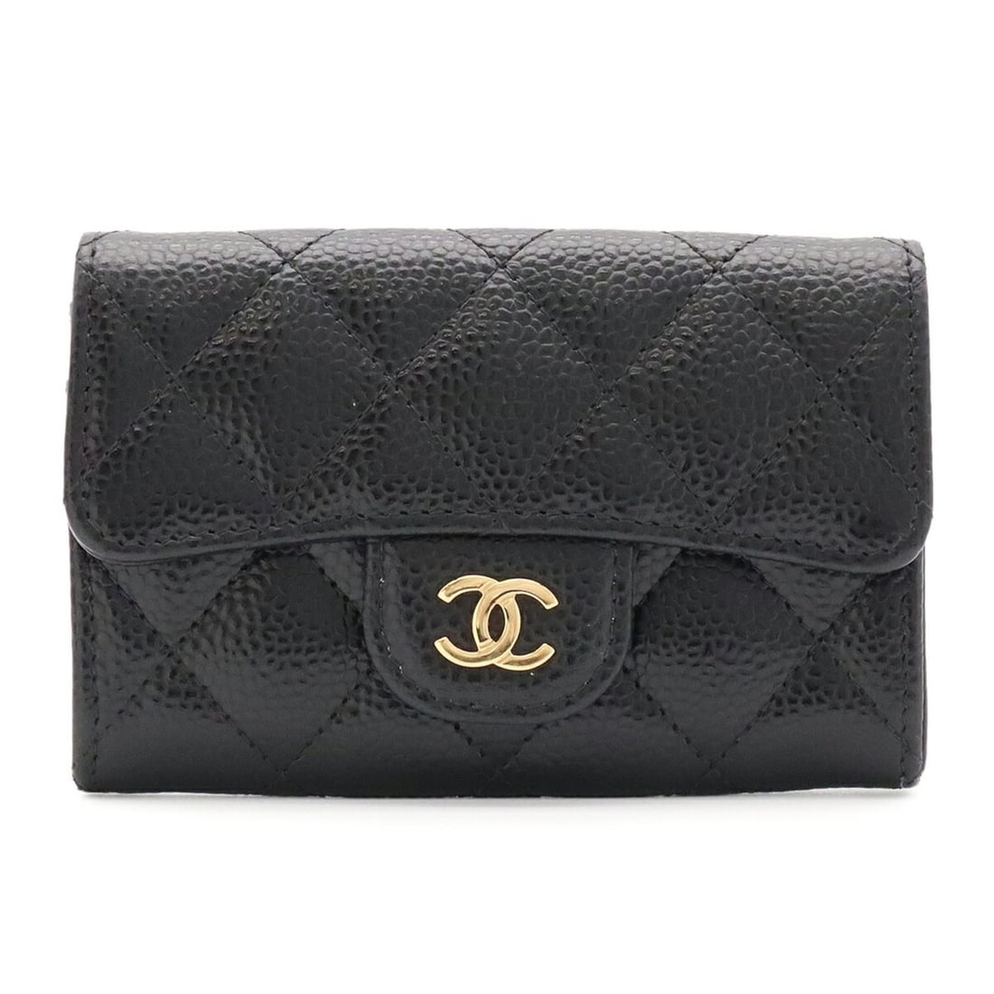 CHANEL Matelassé Classic Flap Business Card Holder/Card Case with Coco Mark, Caviar Leather, Black: --- Catalog ---Category: DesignType: Business card caseColor: BlackGender: WomenMaterial: Grained Calfskin Category: GeneralMPN: AP0214Brand: ChanelCountry of Origin: FranceCategory: Physical Properti