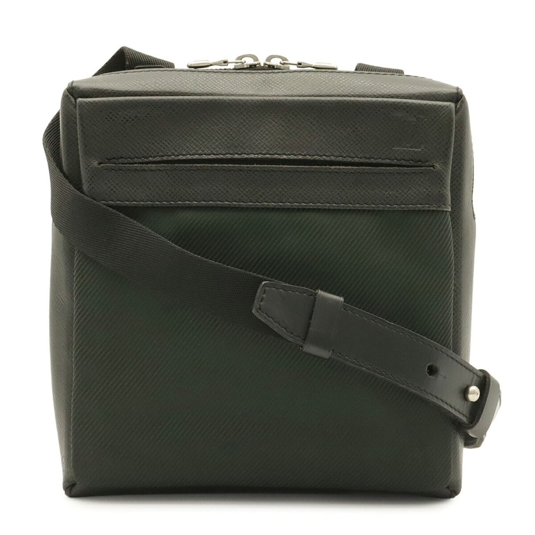 LOUIS VUITTON Taiga Sayan Shoulder Bag, Leather & Canvas, Ardoise, Black, M30902 (1 of 16)