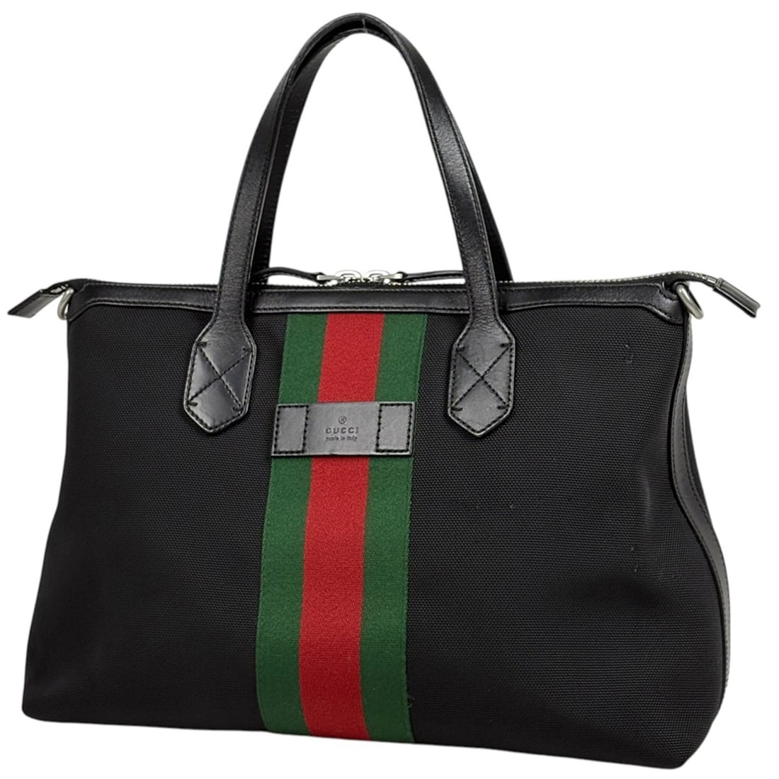 Gucci GUCCI Tote Bag Sherry Line Web Canvas Black 630923 Women's: --- Catalog ---Category: SizeSize (HxWxD): 25cm x 35cm x 14cm / 9.84'' x 13.77'' x 5.51''Category: DesignType: Tote bagColor: BlackGender: WomenMaterial: Canvas , Leather Category: GeneralLine: Sherry