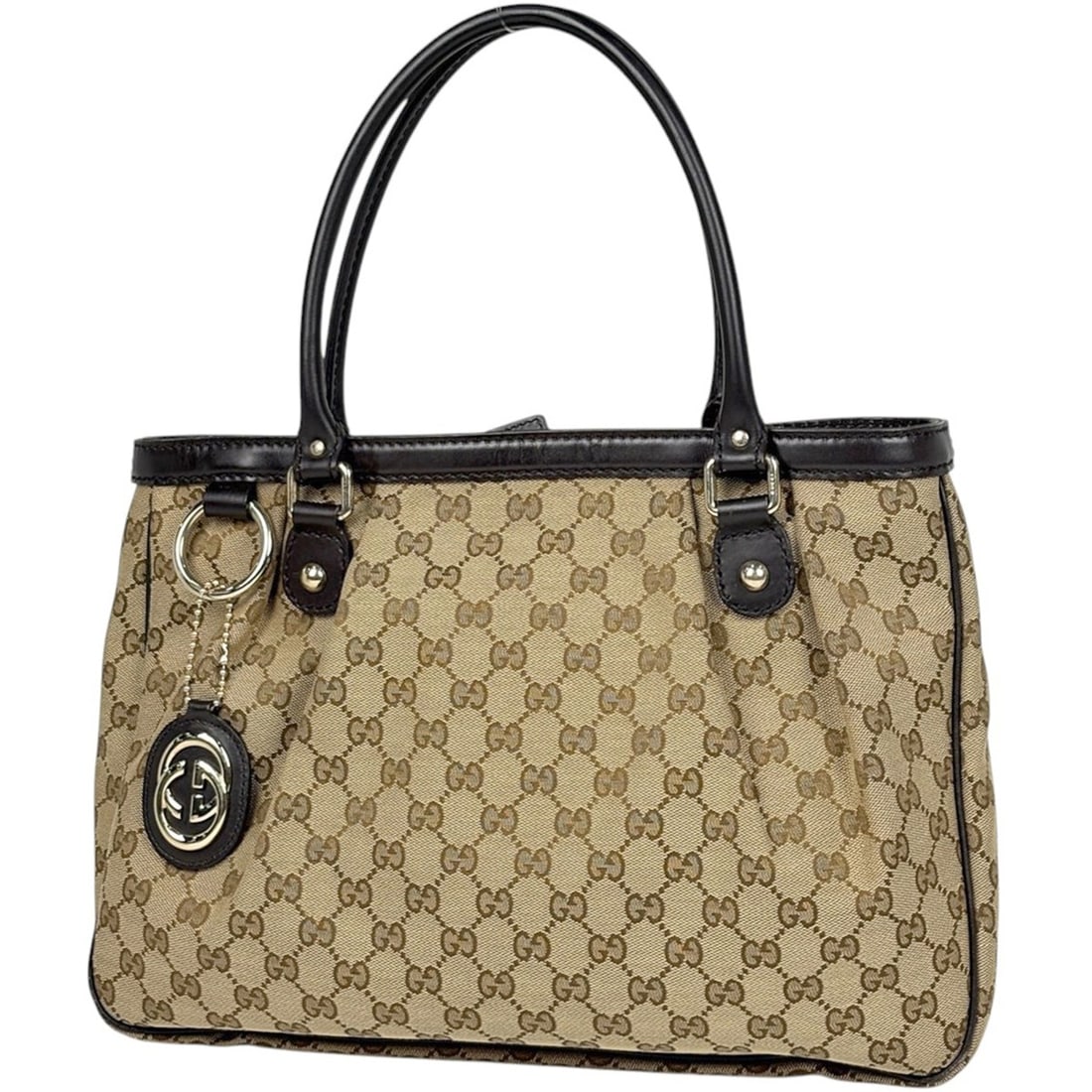 Gucci GUCCI Tote Bag GG Pattern Sukey Canvas Beige Brown 296835 Women's: --- Catalog ---Category: SizeSize (HxWxD): 26cm x 36cm x 11cm / 10.23'' x 14.17'' x 4.33''Category: DesignType: Tote bagColor: Beige brownGender: WomenMaterial: GG canvas , Leather Category: GeneralLi