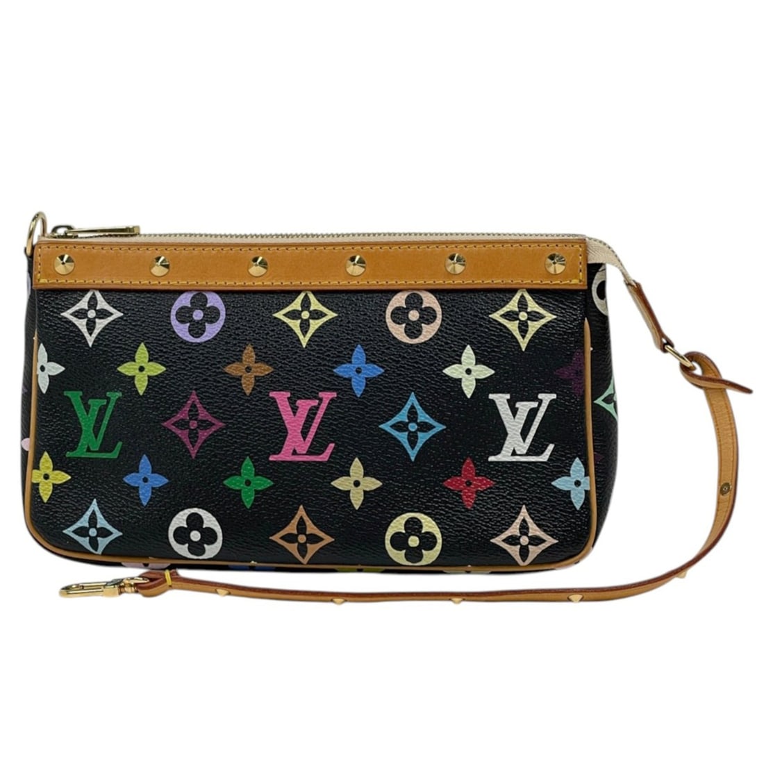 Louis Vuitton Pochette Accessoires Accessory Pouch Monogram Multicolor Noir (Black) M92648 Women's (1 of 10)