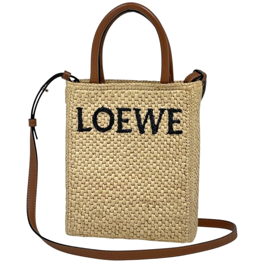 Loewe LOEWE 2-way tote bag, standard A5 size, raffia, natural, women's.: --- Catalog ---Category: SizeSize (HxWxD): 21cm x 17.5cm x 6.5cm / 8.26'' x 6.88'' x 2.55''Category: DesignType: Tote bagColor: BeigeGender: WomenMaterial: Raffia Category: GeneralBrand: Loewe--- Item