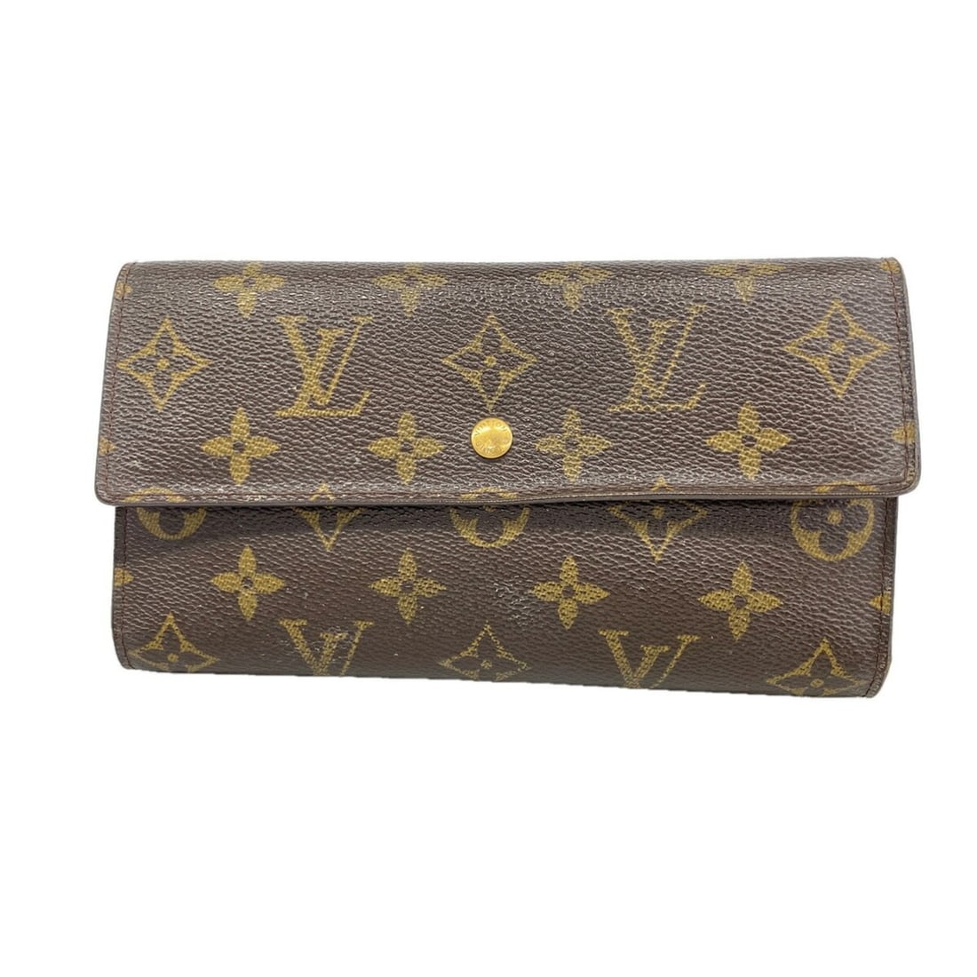 Louis Vuitton Tri-fold Long Wallet Monogram Portefeuille International M61215 Brown Men's/Women's: --- Catalog ---Category: SizeSize (HxWxD): 10.5cm x 19cm x 4cm / 4.13'' x 7.48'' x 1.57''Category: DesignType: Long wallet (tri-fold)Color: BrownGender: Men,WomenCategory: GeneralMPN: M61215Brand: Lou