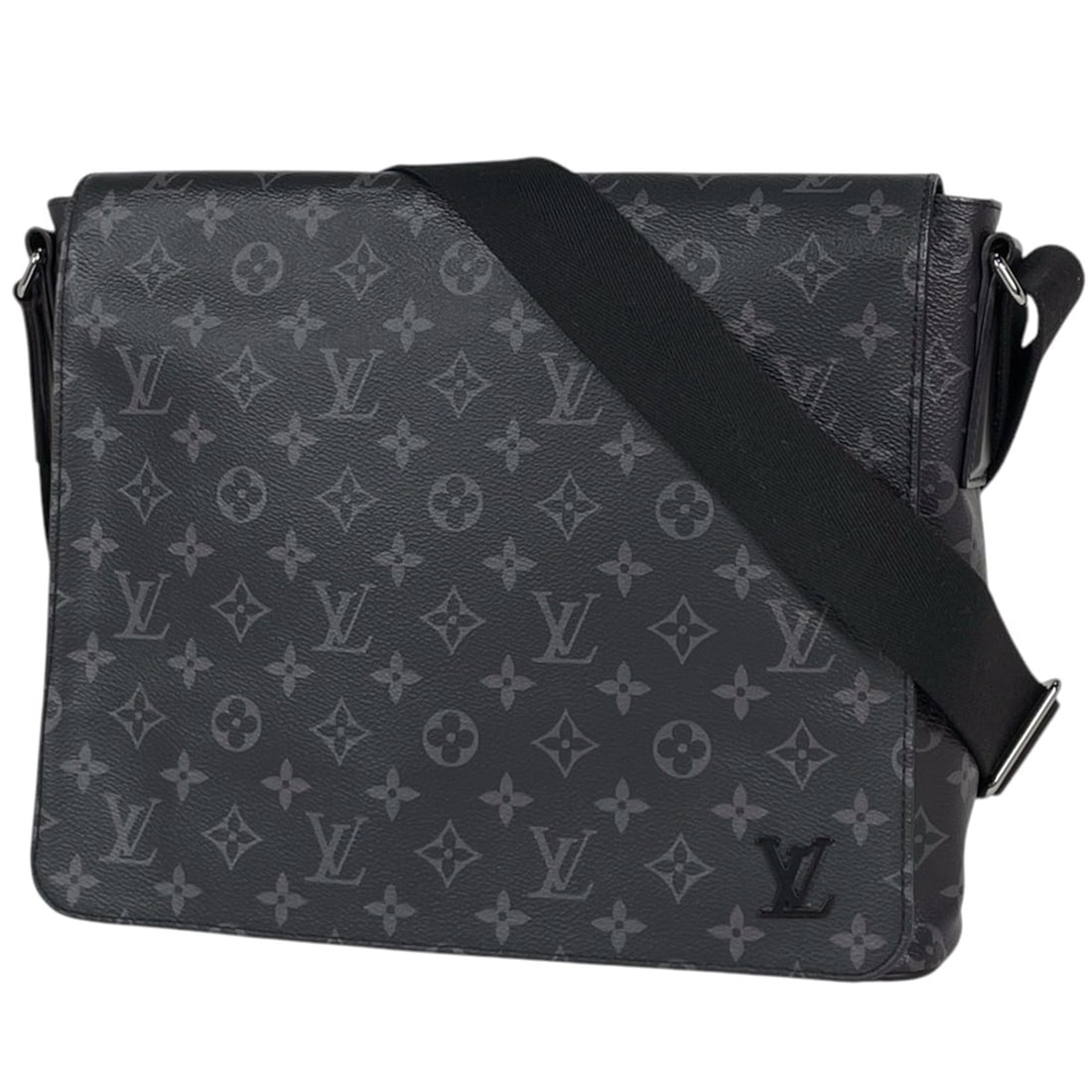 Louis Vuitton District MM Shoulder Bag, Monogram Eclipse, Black, M44001, Men's: --- Catalog ---Category: SizeSize (HxWxD): 27cm x 32cm x 8cm / 10.62'' x 12.59'' x 3.14''Category: DesignType: Shoulder bagColor: BlackGender: MenMaterial: Monogram Eclipse Category: GeneralBrand: Lou