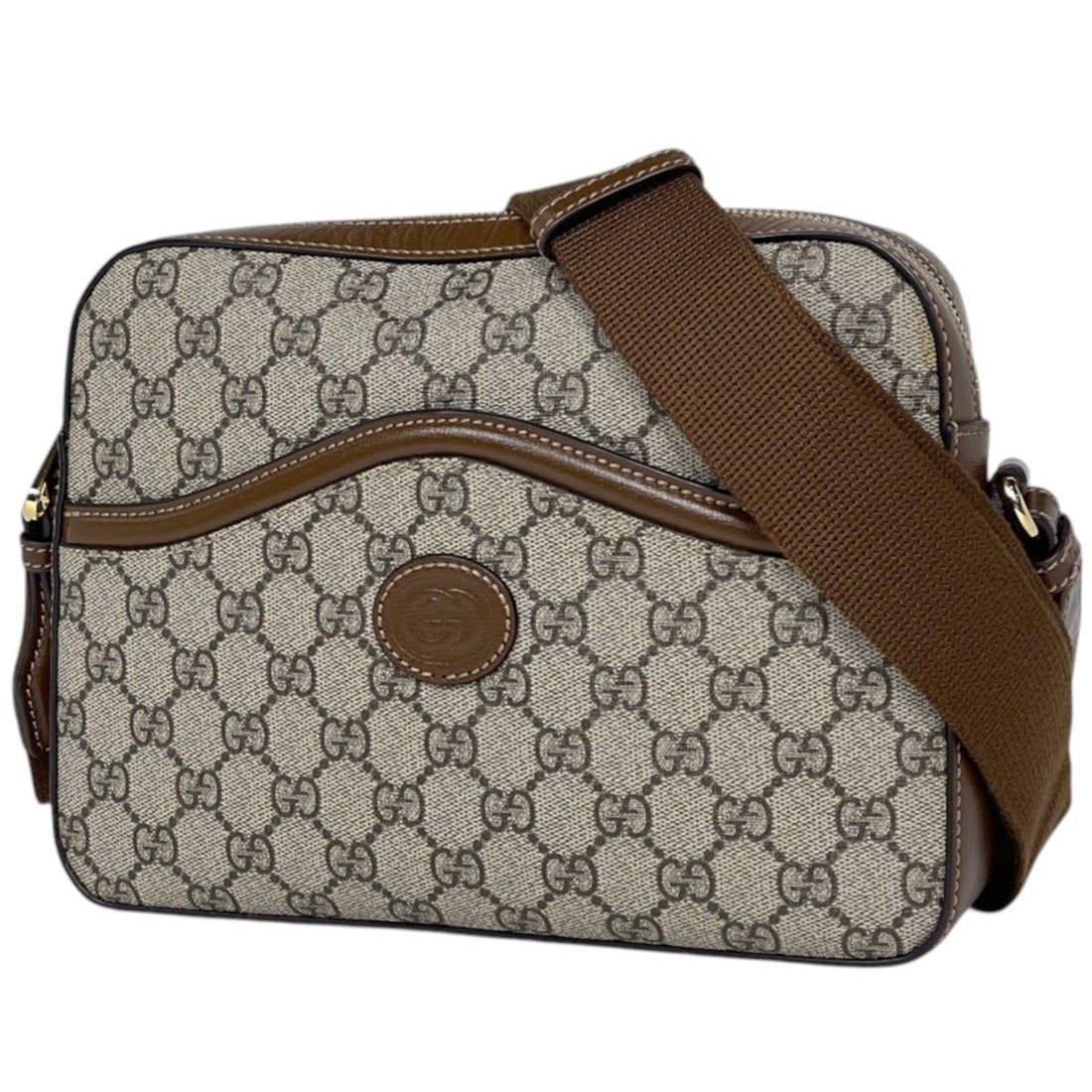 Gucci shoulder bag, GG pattern, coated canvas, beige/brown, 675891, women's.: --- Catalog ---Category: SizeSize (HxWxD): 18.5cm x 25cm x 6cm / 7.28'' x 9.84'' x 2.36''Category: DesignType: Shoulder bagColor: Beige brownGender: WomenMaterial: Coated canvas , Leather Category: Ge
