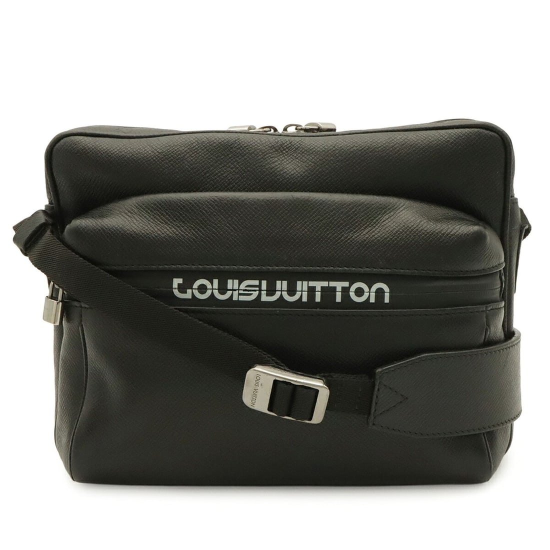LOUIS VUITTON Taiga PM Shoulder Bag, Ardoise, Black, M31003: --- Catalog ---Category: SizeSize (HxWxD): 18.5cm x 25cm x 5cm / 7.28'' x 9.84'' x 1.96''Category: DesignType: Shoulder bagColor: Ardoise, BlackGender: MenMaterial: Taiga leather Category: GeneralMPN: