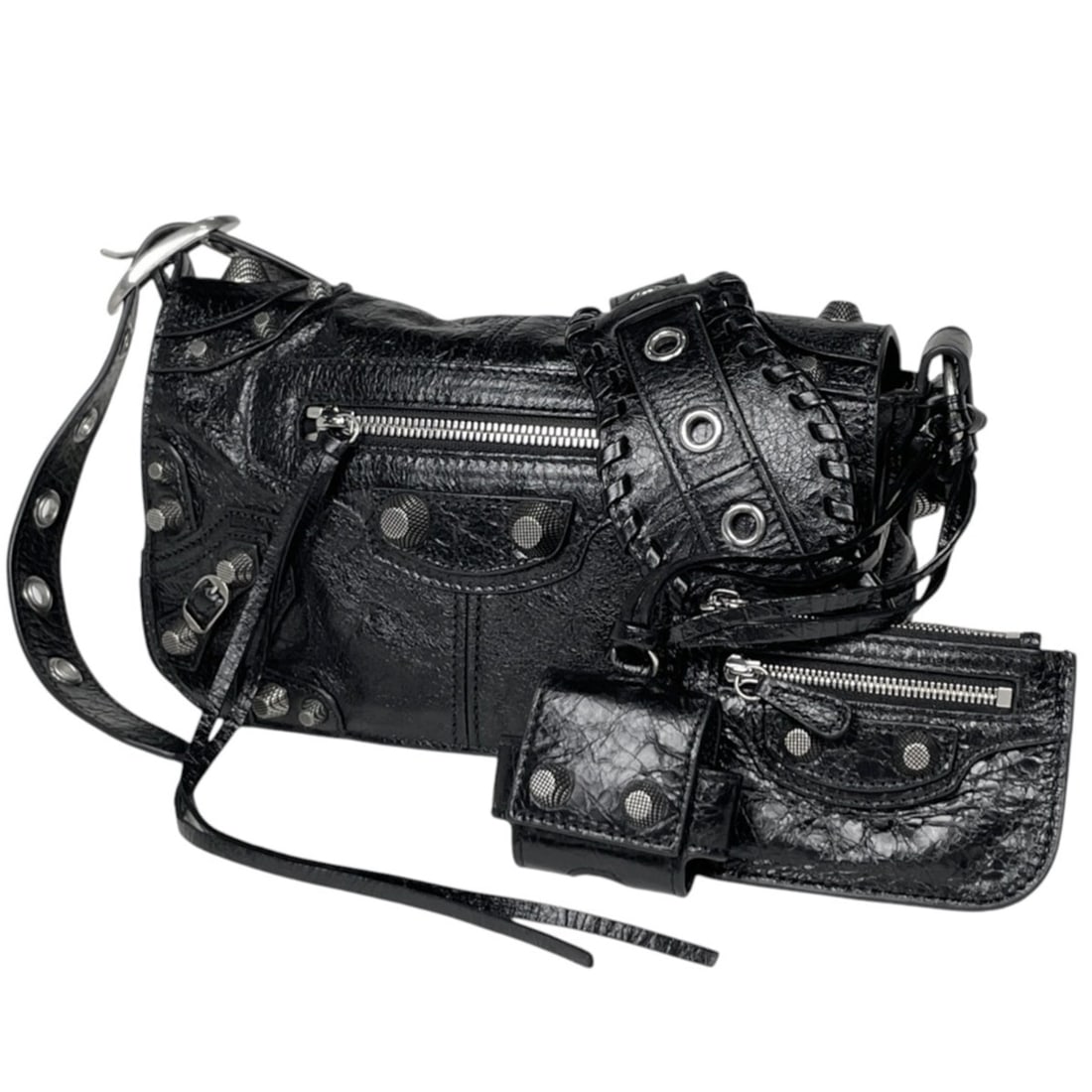 Balenciaga BALENCIAGA Shoulder Bag Le Cagole XS Leather Black 719082 Women's (1 of 12)