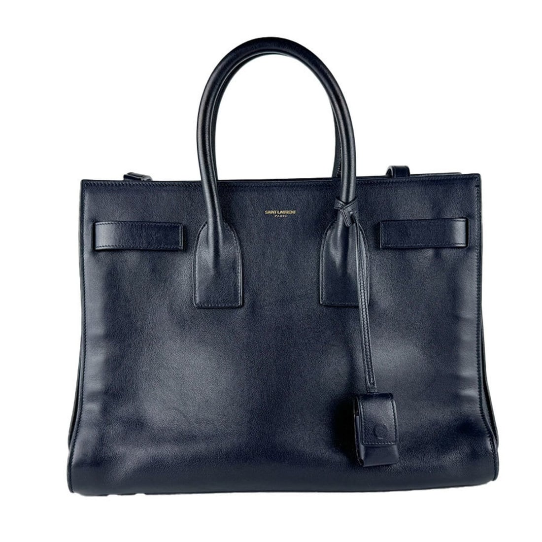 Saint Laurent SAINT LAURENT Handbag Shoulder Bag Sac de Jour Small Leather Black Gold Women's z10876 (1 of 13)