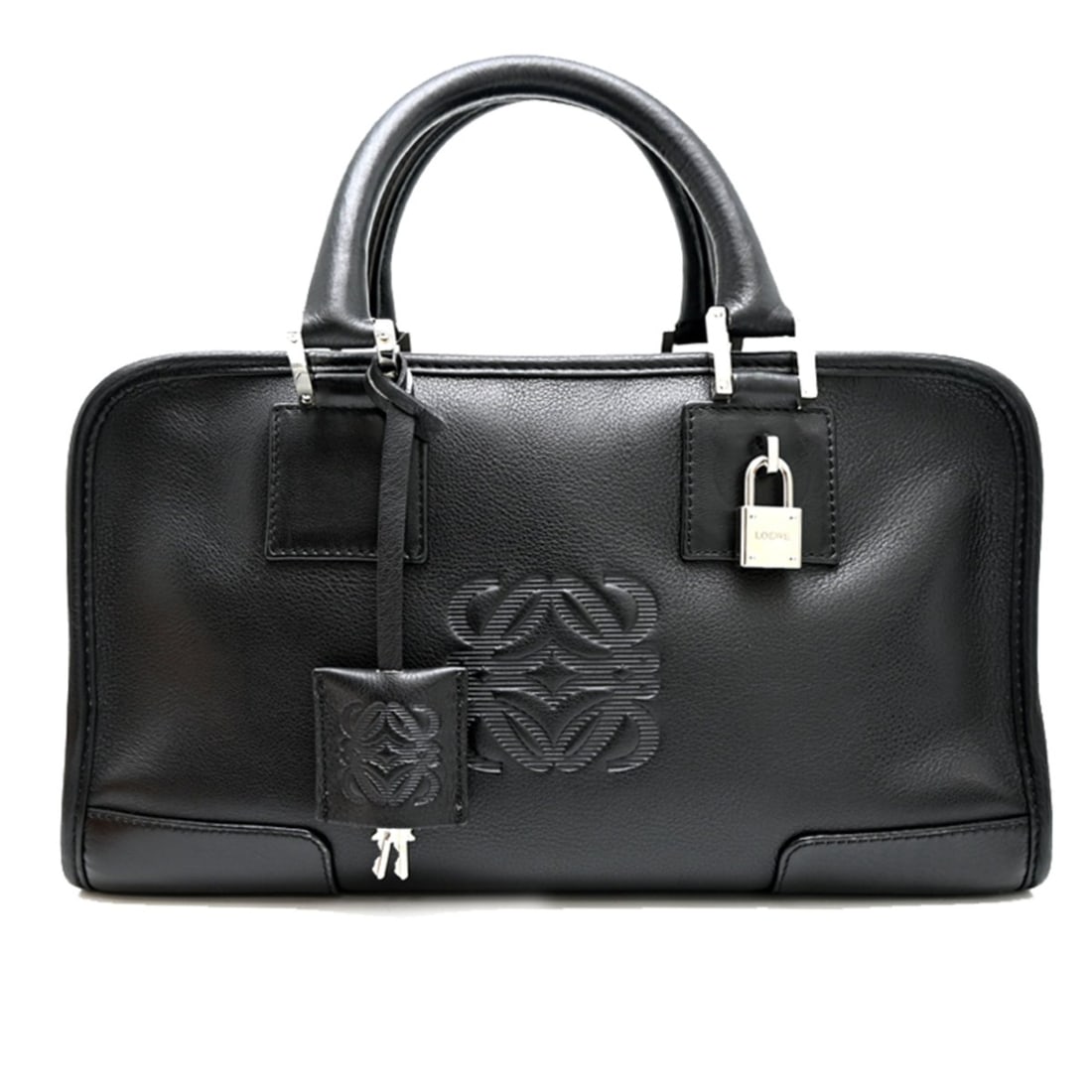 Loewe Amazona 28 Women's Handbag, Leather, Black: --- Catalog ---Category: SizeSize (HxWxD): 16cm x 29cm x 13cm / 6.29'' x 11.41'' x 5.11''Category: DesignType: HandbagColor: BlackGender: WomenMaterial: Leather Category: GeneralBrand: LoeweCountry of