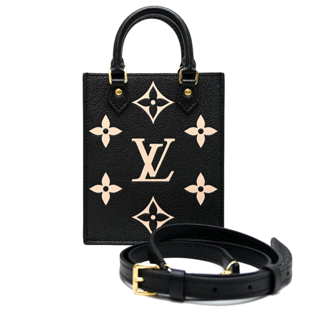Louis Vuitton Empreinte Petite Sac Plat Women's Handbag M81416 (Discontinued) Bicolor Monogram (1 of 10)